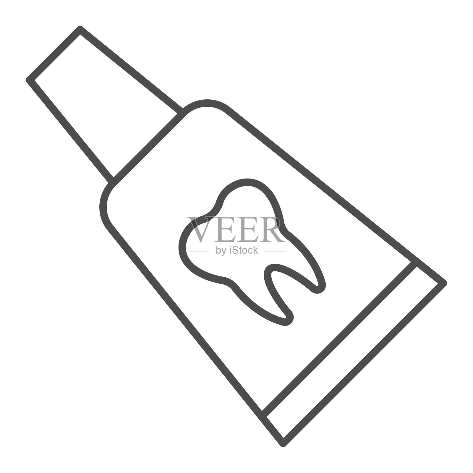 牙膏用牙标细线糊管插画图片素材