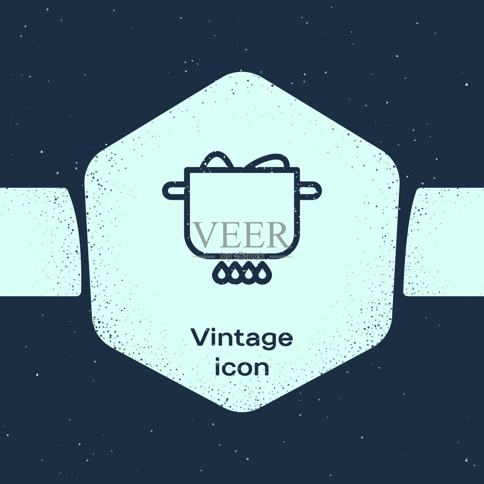 垃圾线鸡蛋在火锅图标孤立在蓝色图标素材