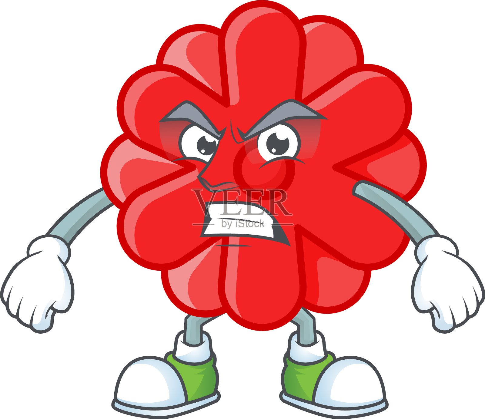 卡通人物中国花生气的脸设计元素图片