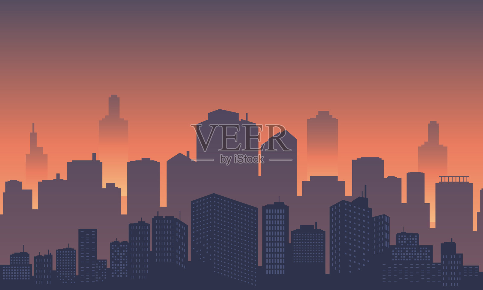 背景城市有高楼大厦插画图片素材