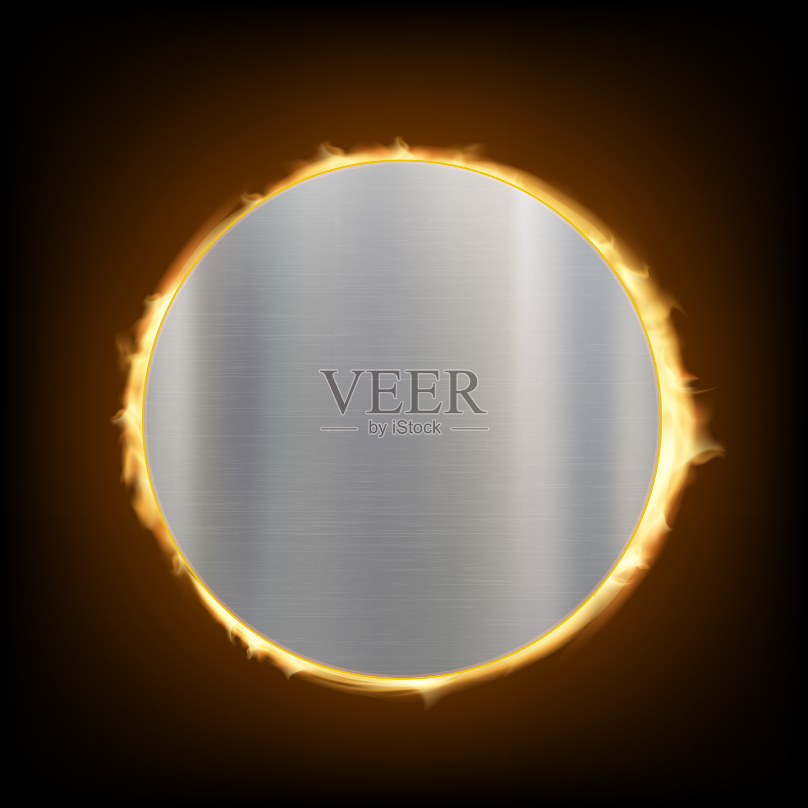 圆形空白金属板纹理钢背景插画图片素材