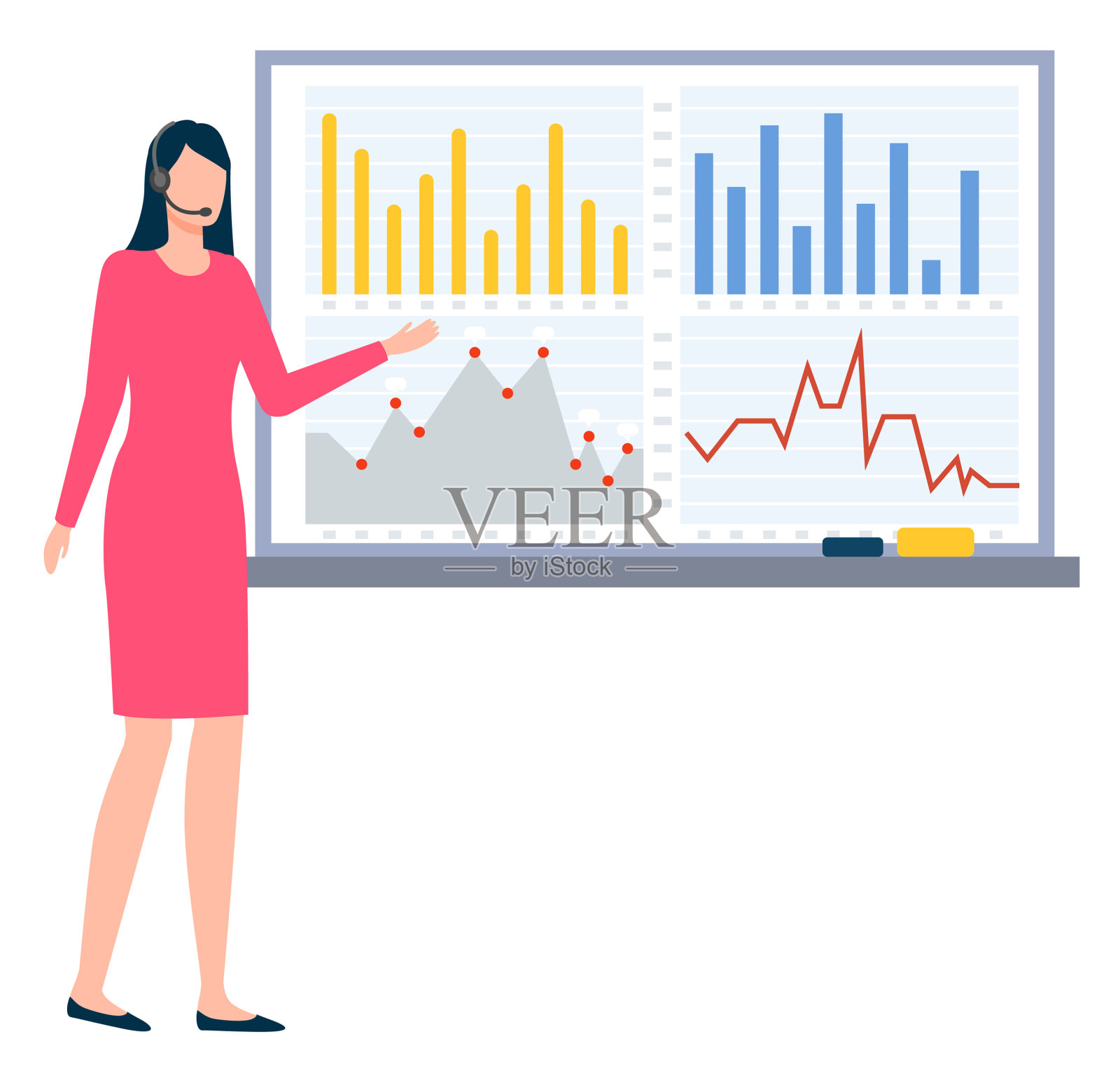 女商人上船报告设计元素图片