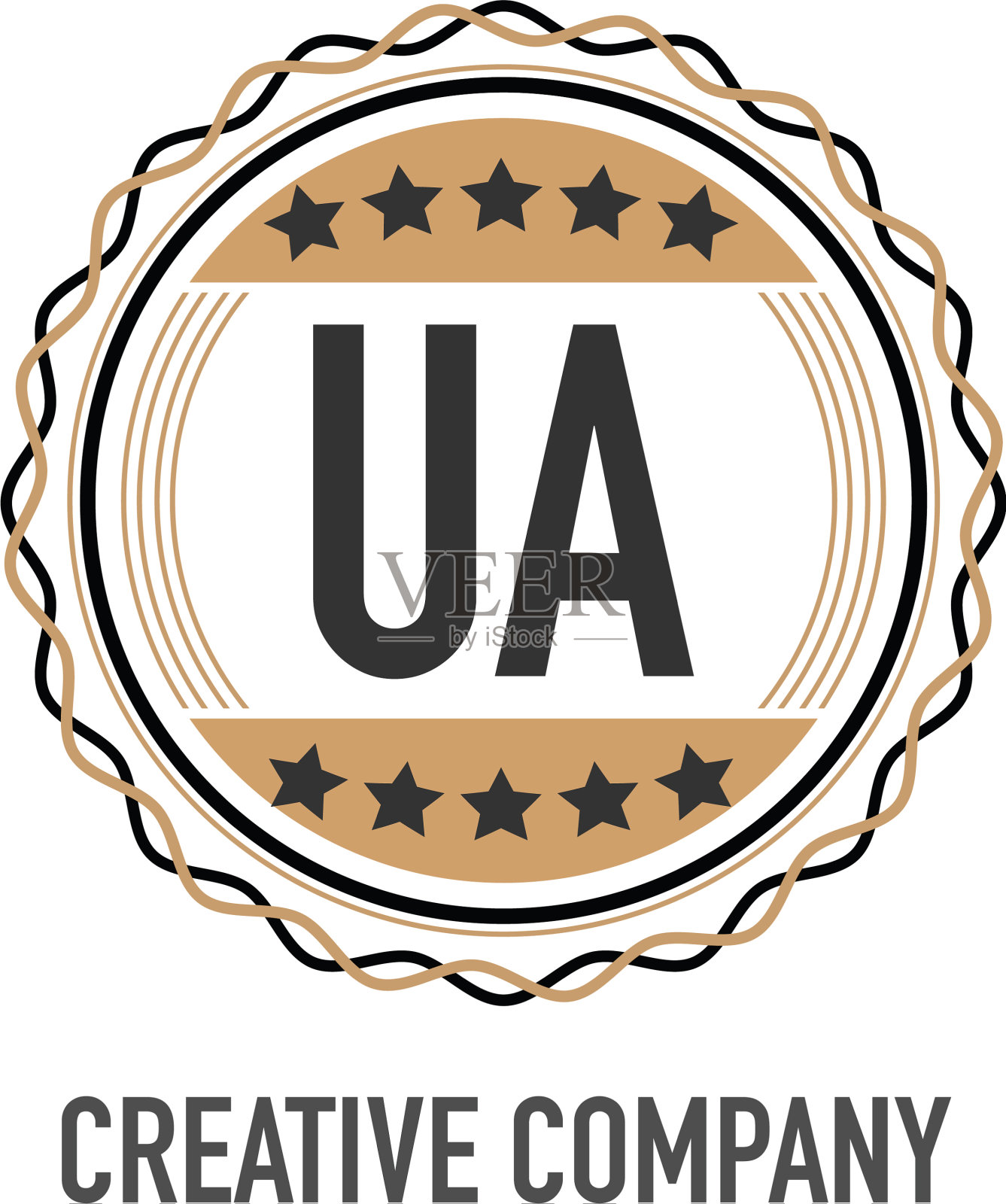 首字母ua优雅标志设计模板插画图片素材