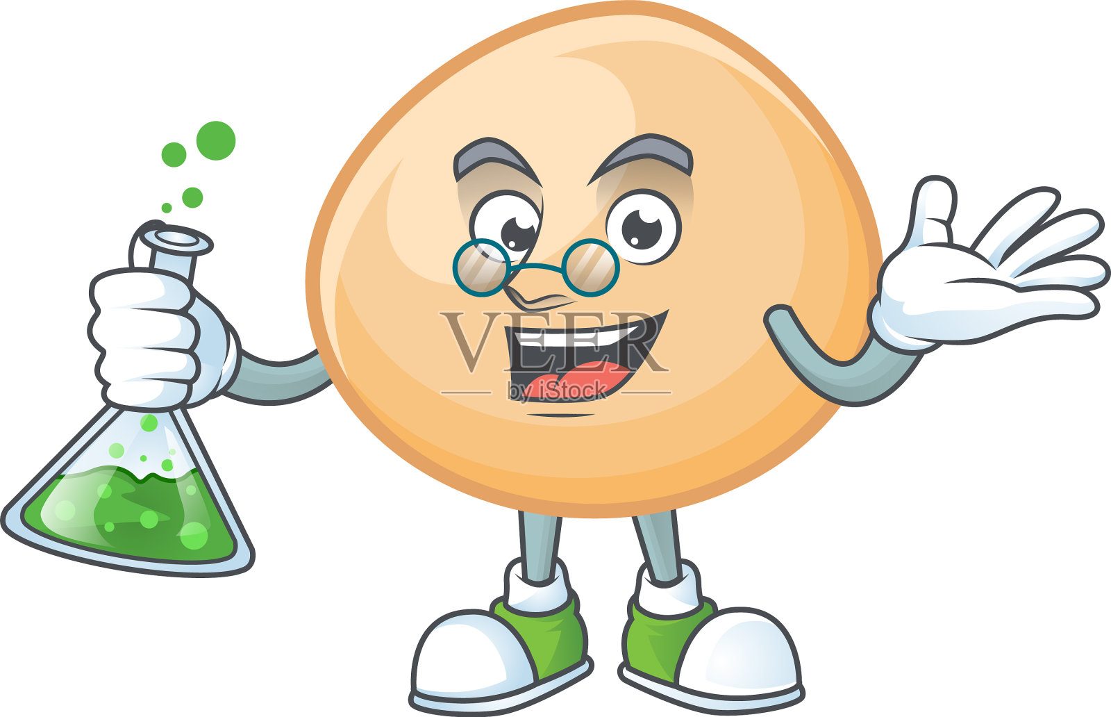 聪明的brown hoppang教授用玻璃管插画图片素材