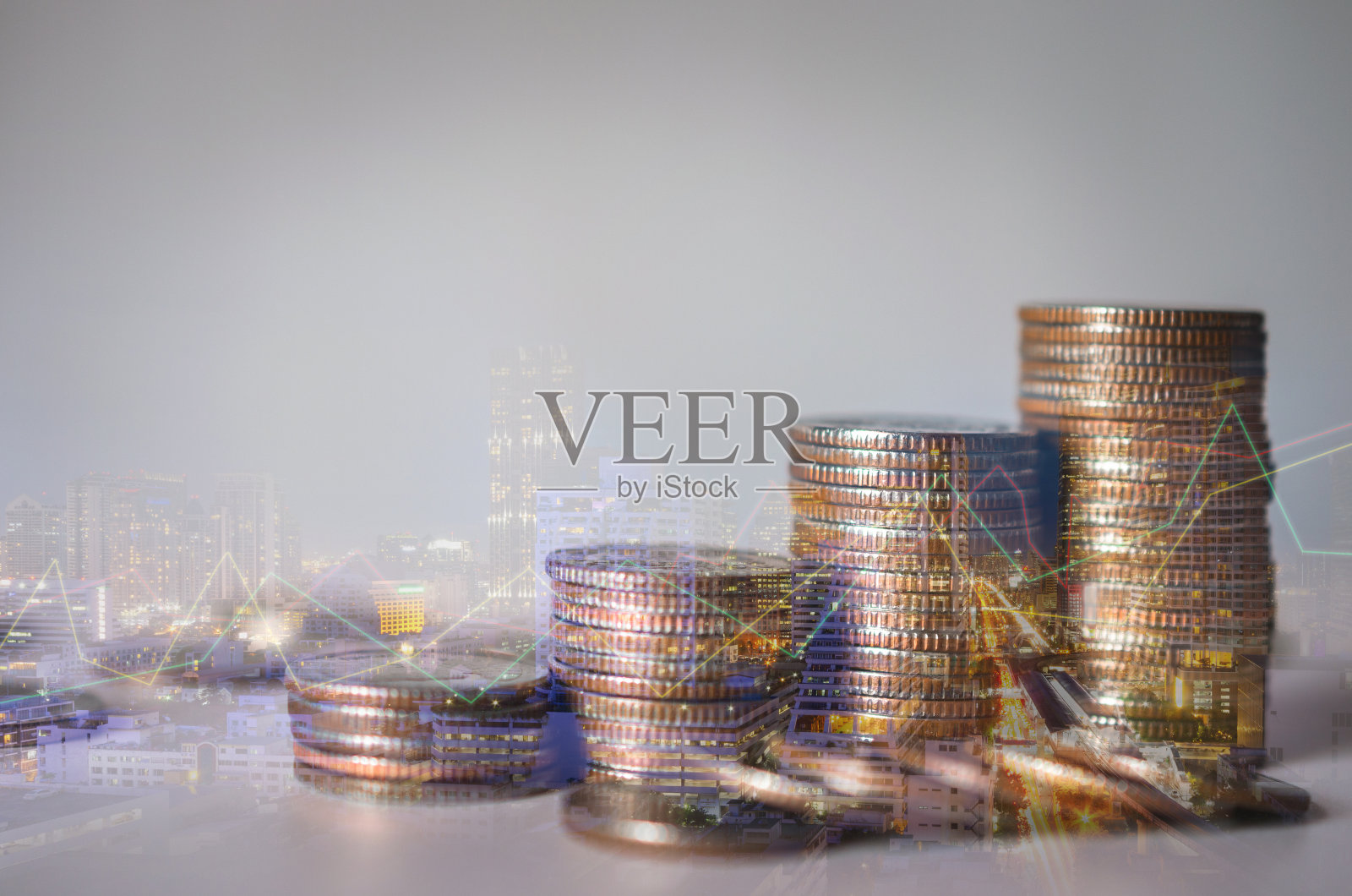 双曝城用排币堆叠，为企业投资理财和储蓄理财理念。照片摄影图片