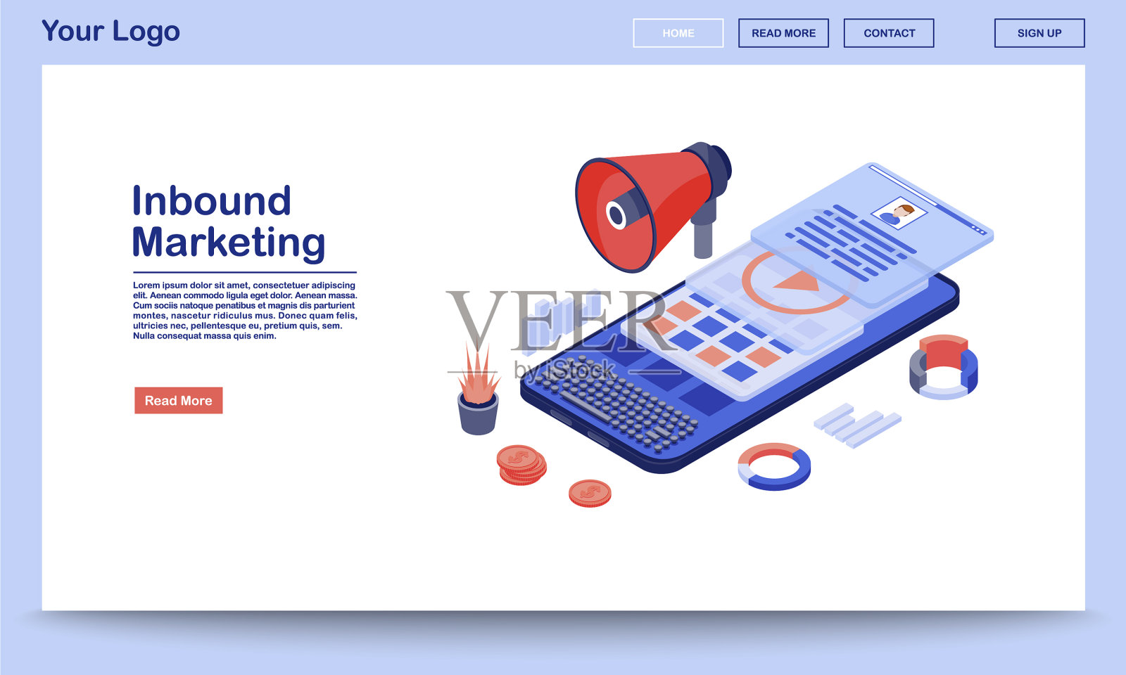入站营销登陆页模板媒体设计模板素材