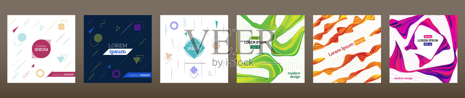 采购产品年度报告，小册子，传单，演示文稿，传单，杂志的封面设计。一套抽象的创意现代模板。设计模板素材