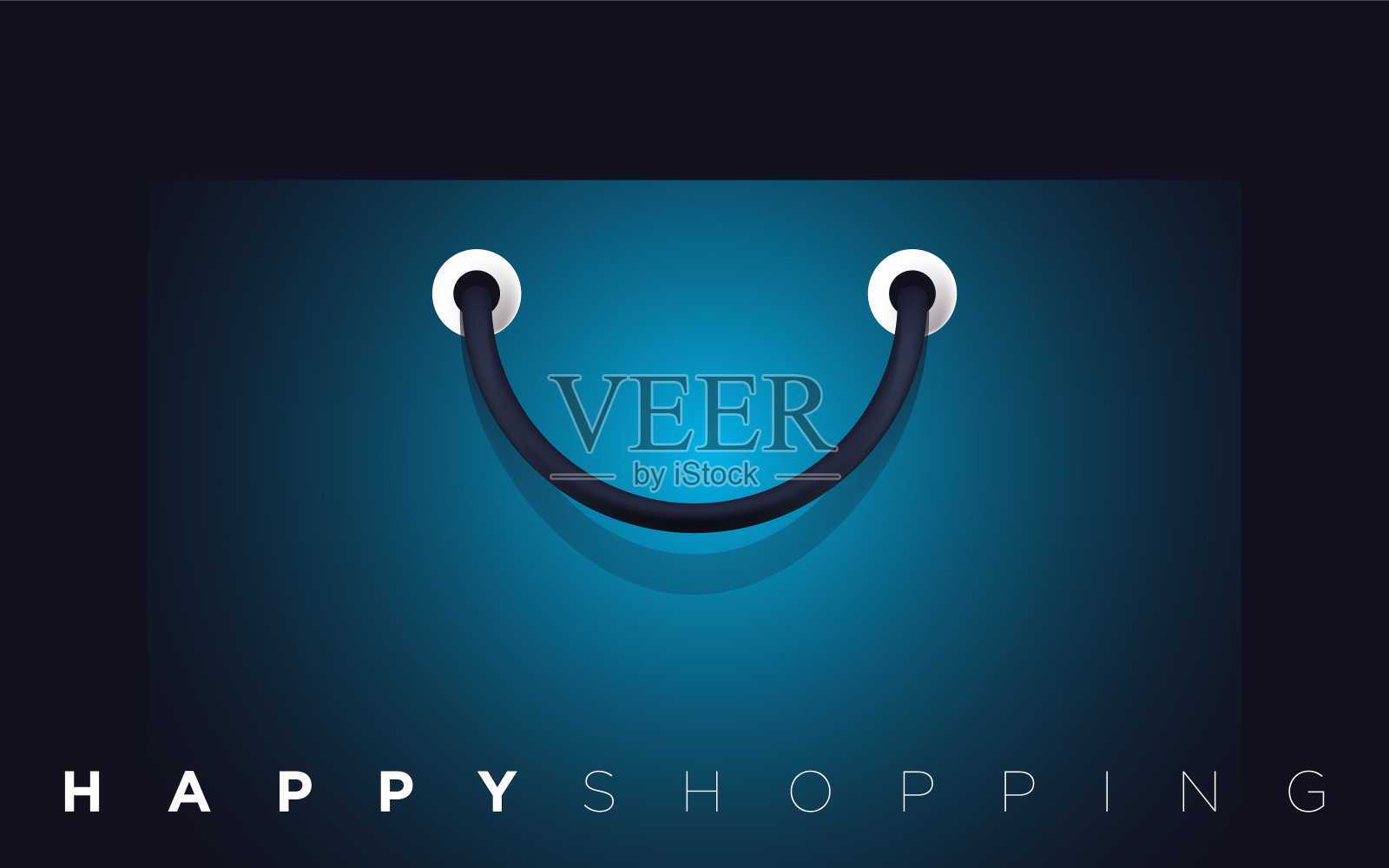 彩色快乐纸袋拉手插画图片素材