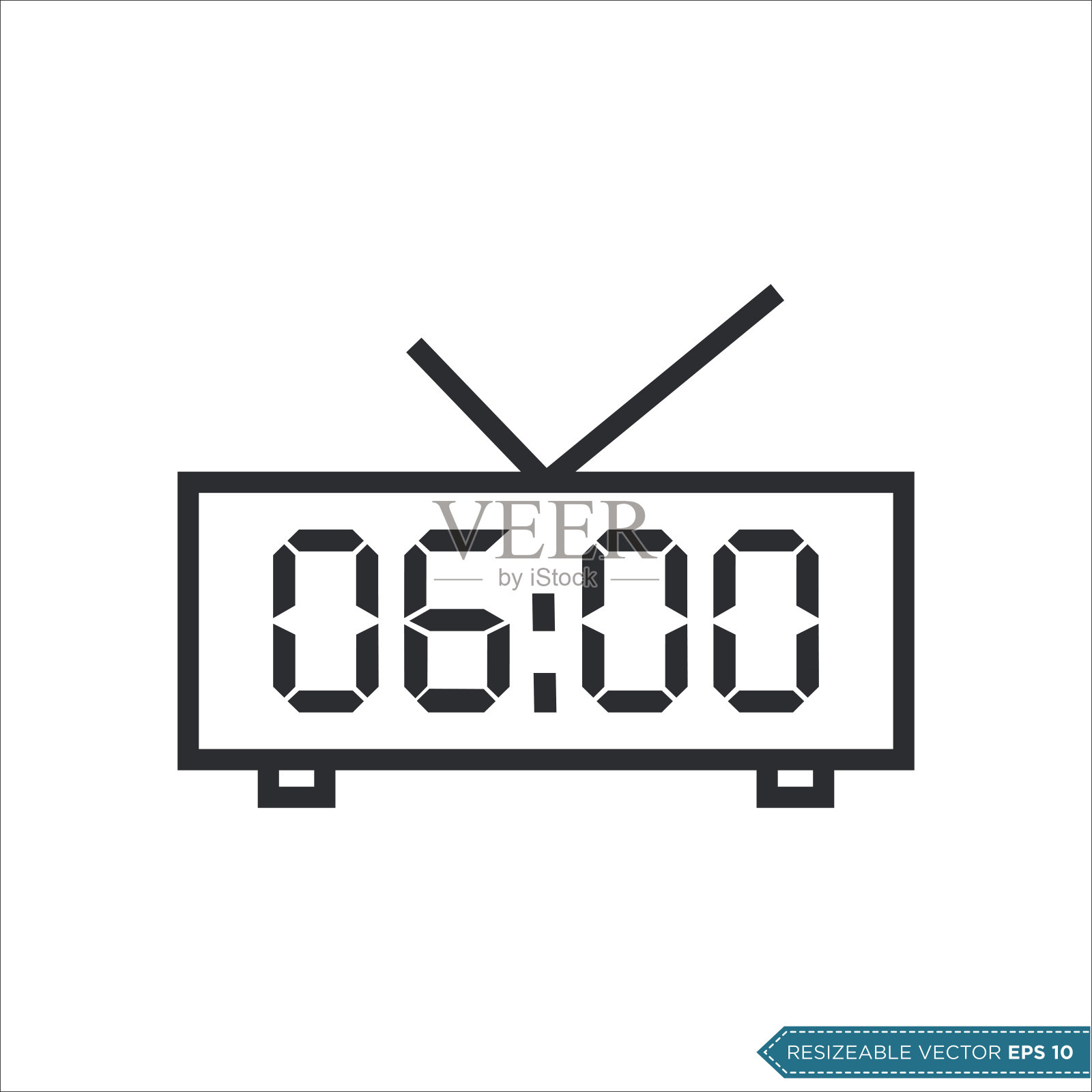 数字时钟图标矢量模板插图设计插画图片素材