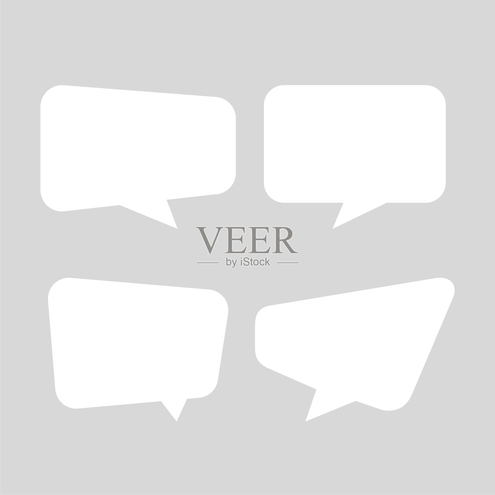 白色语音泡泡广场上孤立的灰色软，气球消息图标用于聊天和聊天，语音泡泡用于聊天交流的概念，对话框用于聊天文本的复制空间图标素材