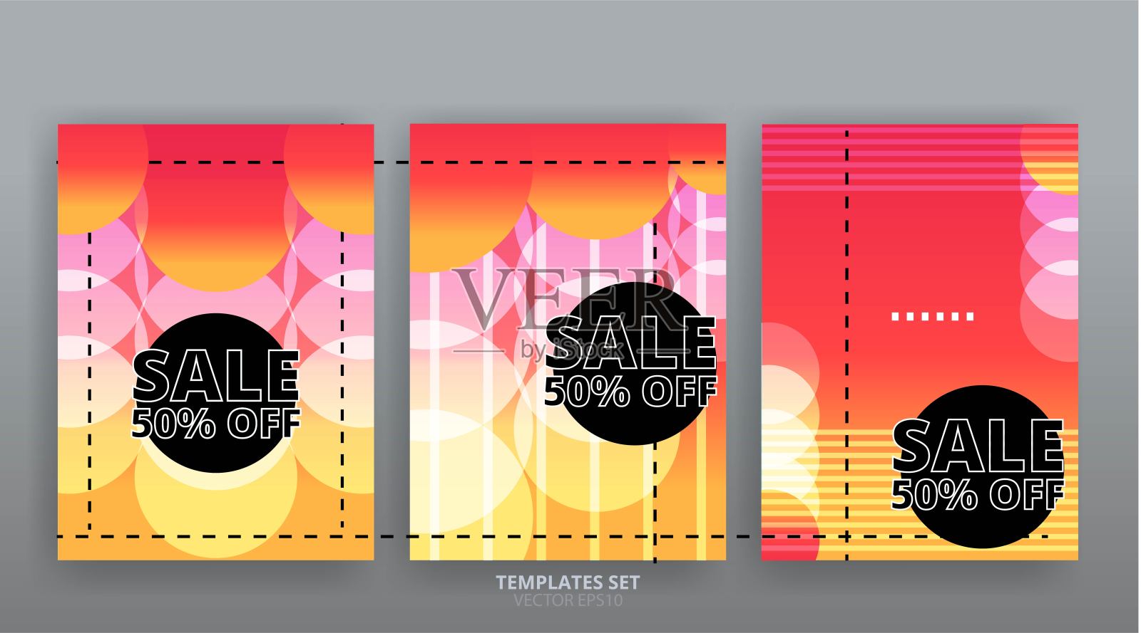 抽象时尚和图形几何元素包豪斯设计模板。设计模板素材