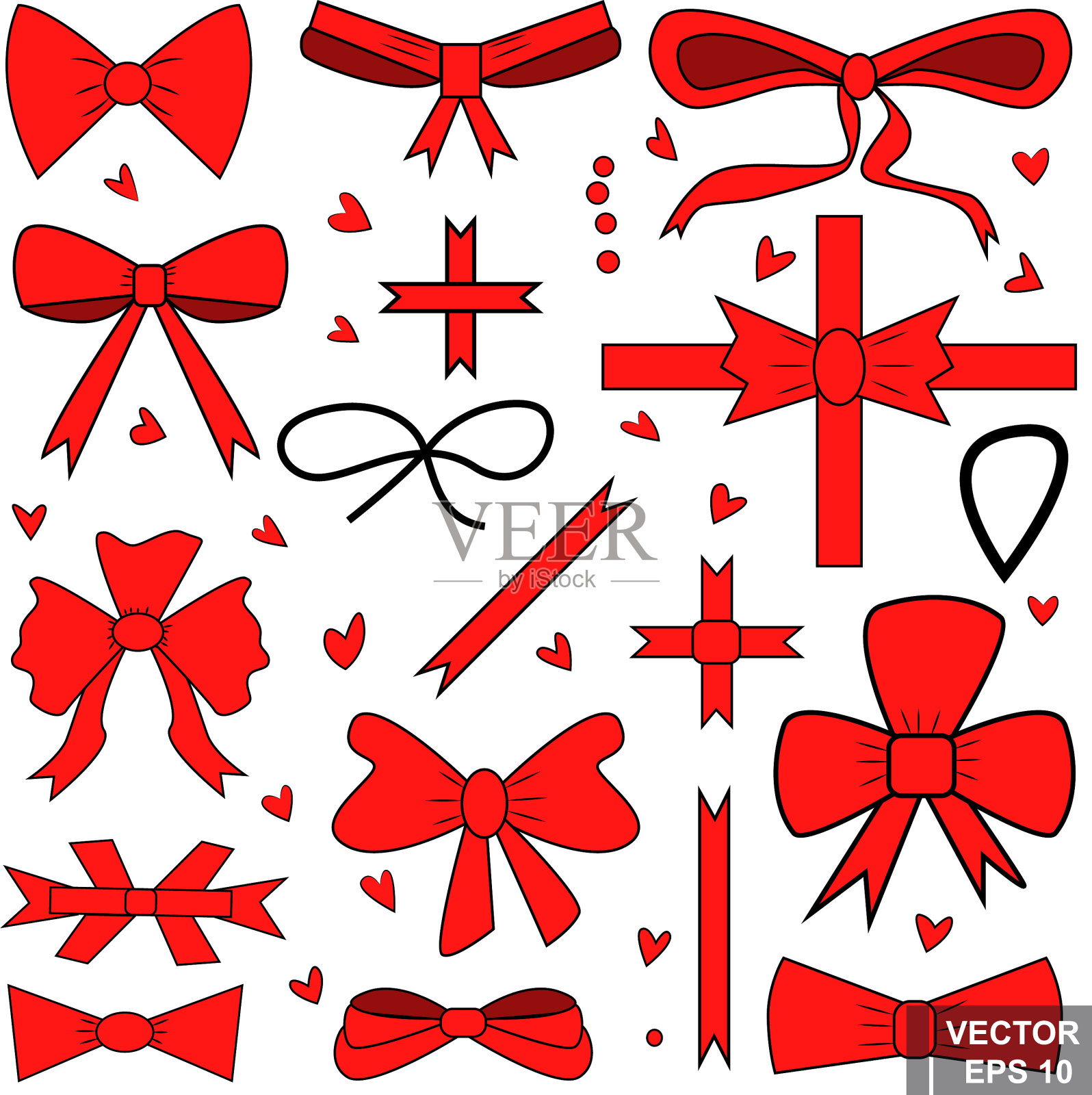 为您设红蝴蝶结装饰庆典图标素材