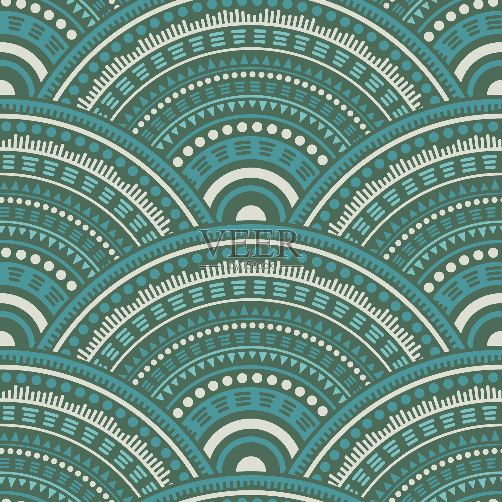 民族圈形成无缝的几何图案。插画图片素材