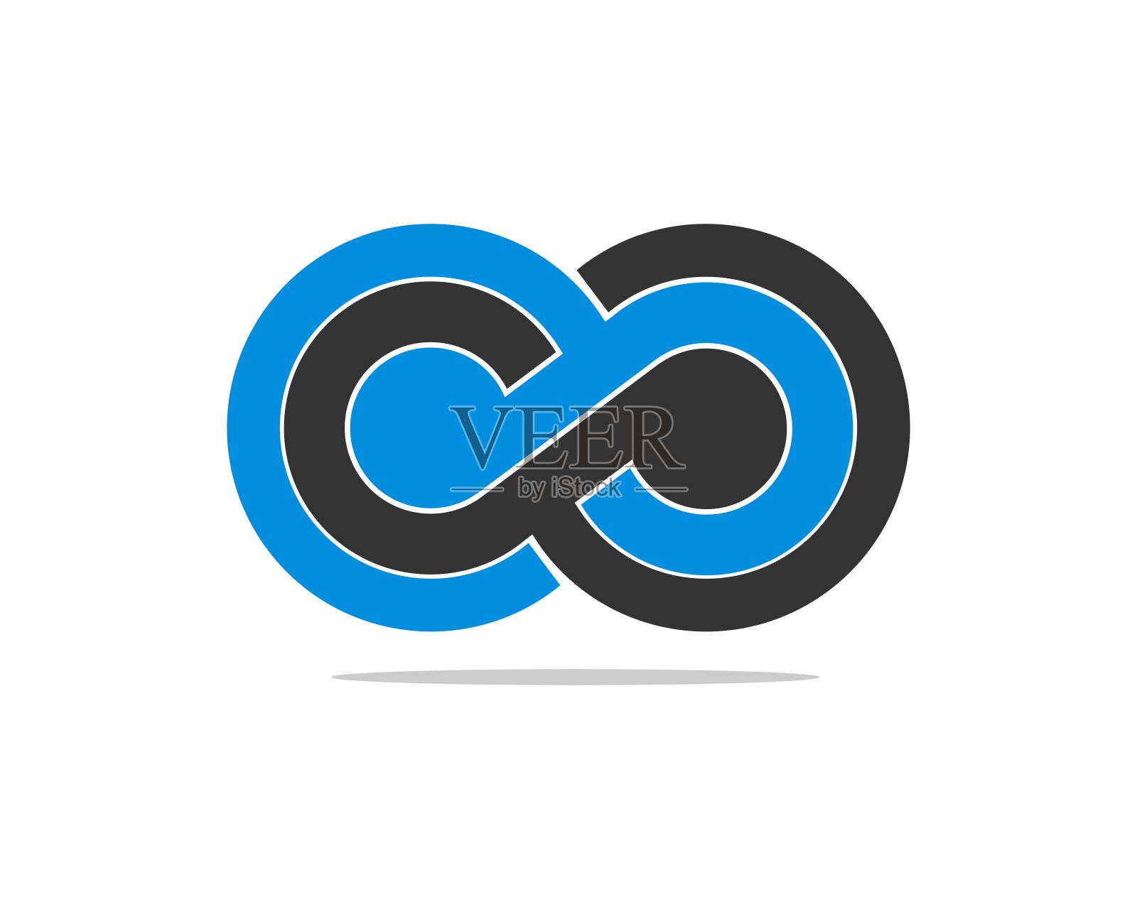 黑色和蓝色的无限形状插画图片素材