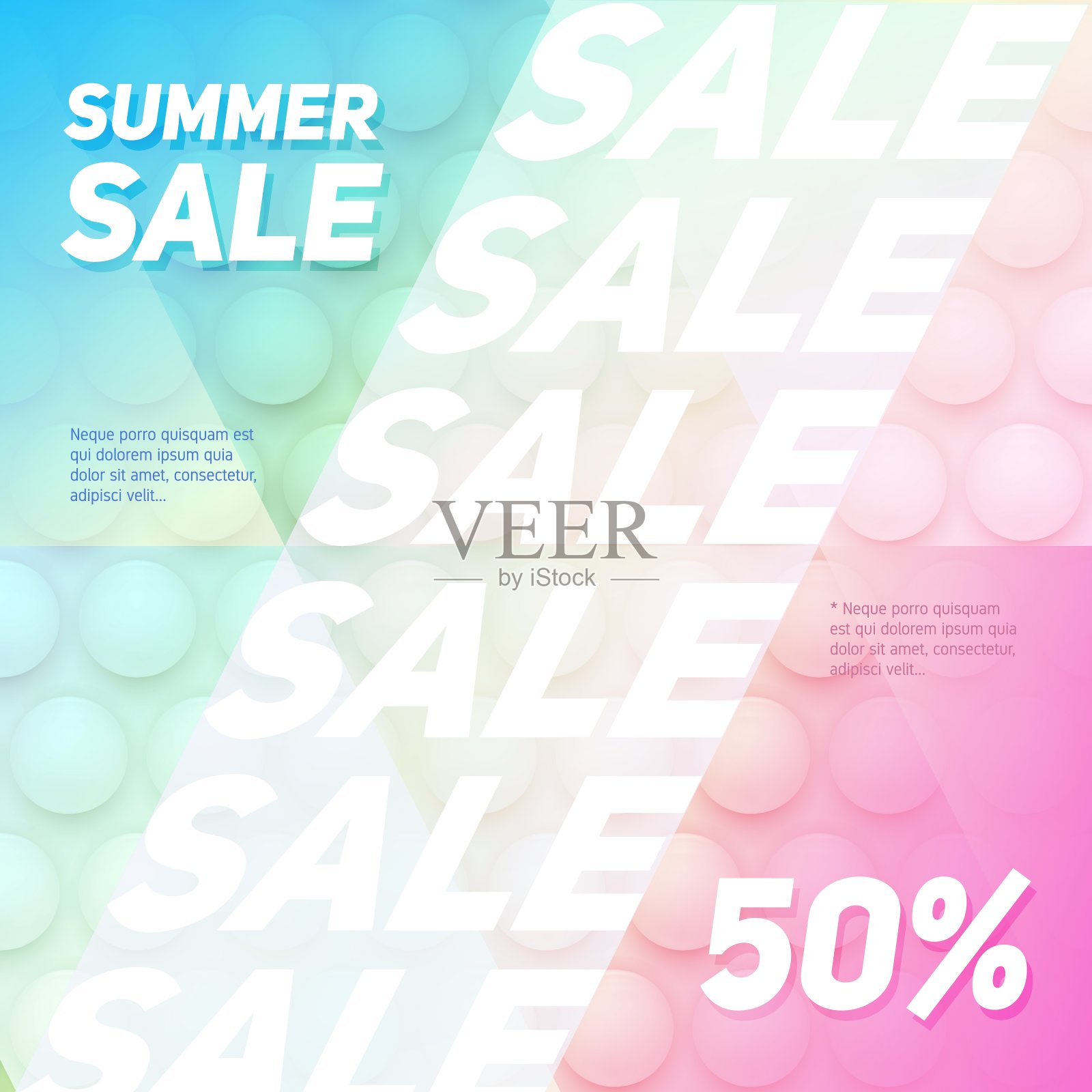 销售概念横幅-创意矢量插图与多色抽象背景。插画图片素材