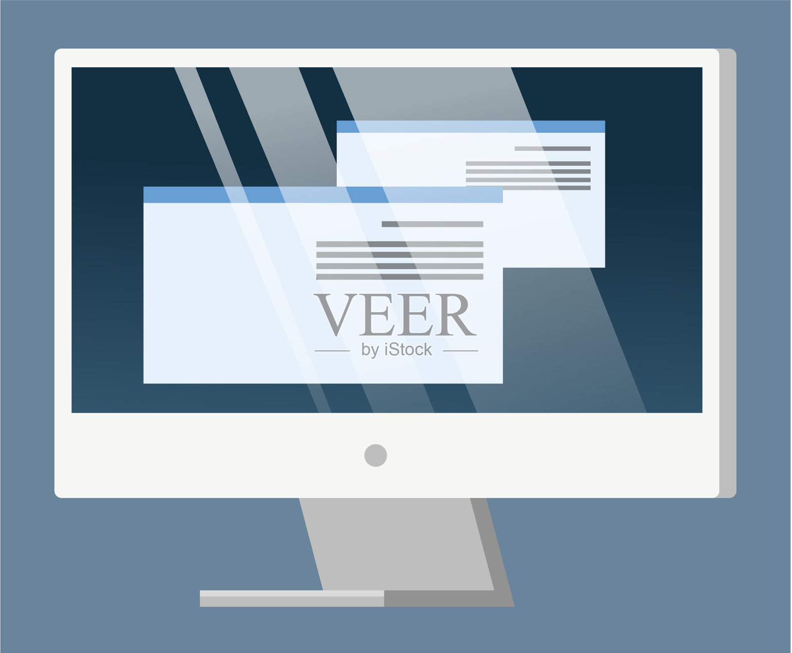 个人电脑显示器笔记本电脑屏幕特写插画图片素材