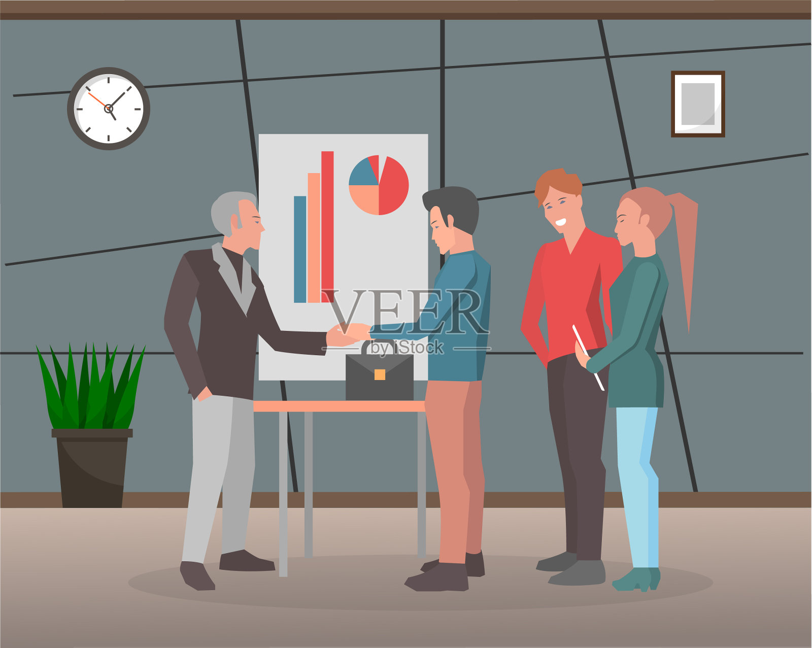 协议经理为成功的伙伴关系插画图片素材