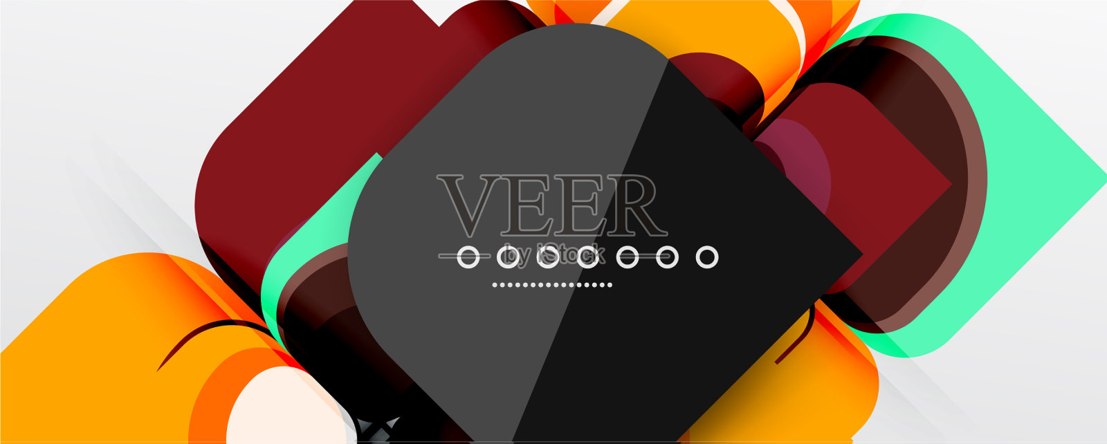 抽象背景-几何剪纸设计插画图片素材