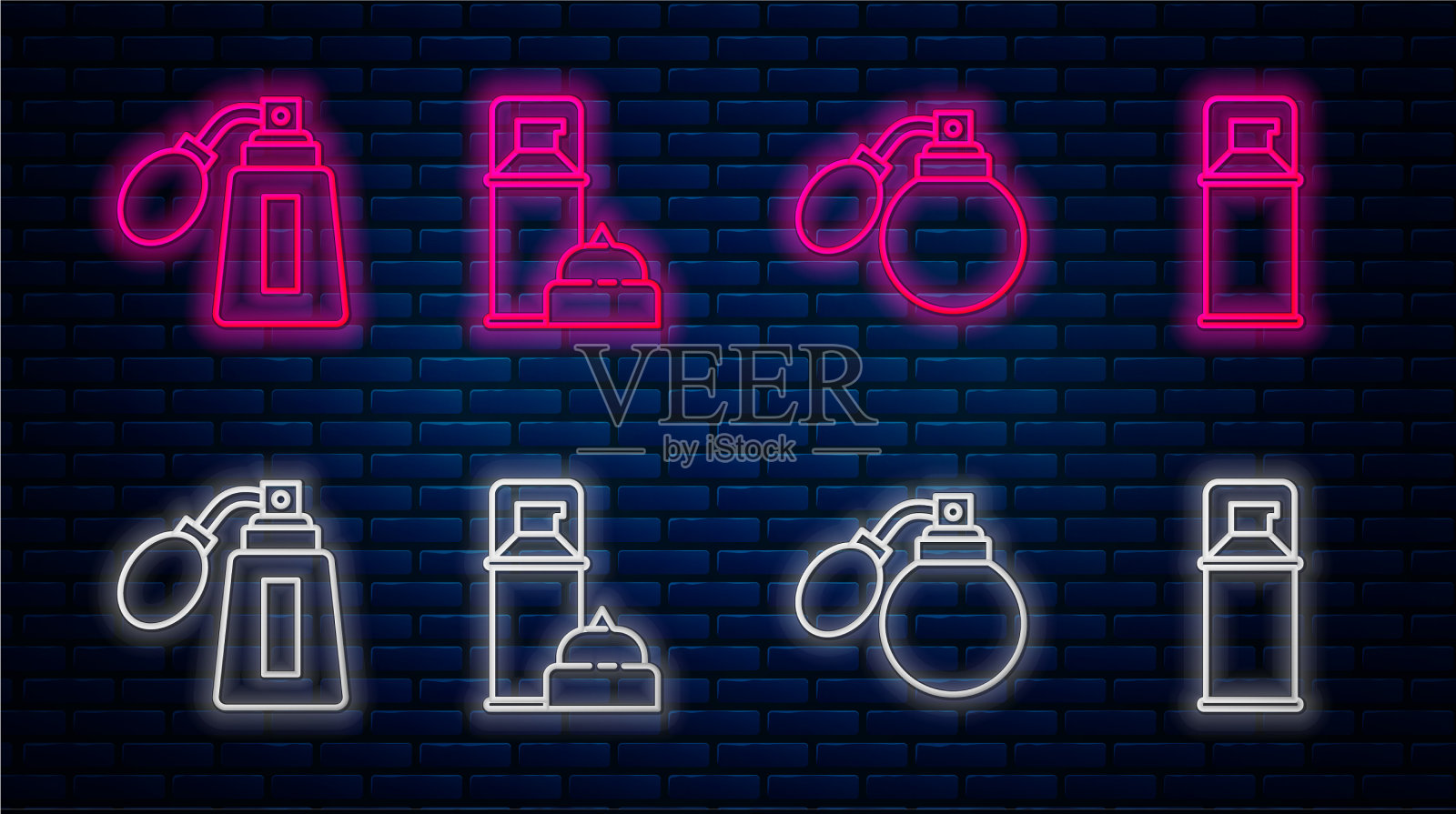 设定线条剃须啫喱泡沫须后水瓶插画图片素材