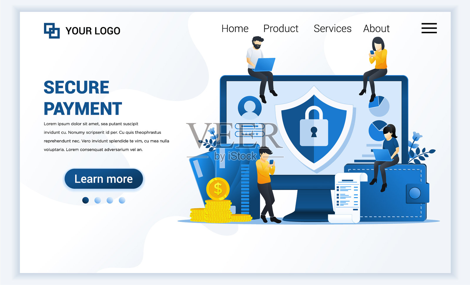 安全支付或转账的概念设计模板素材