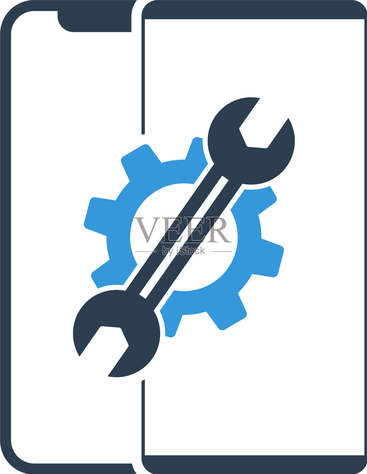 设置在智能手机屏幕手机修复修复插画图片素材