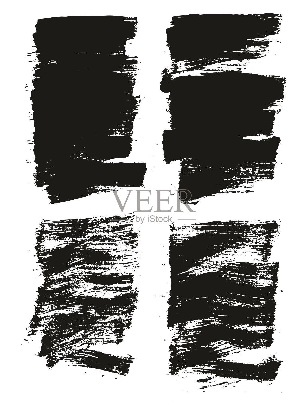 平面油漆刷薄短背景高细节抽象矢量背景集插画图片素材