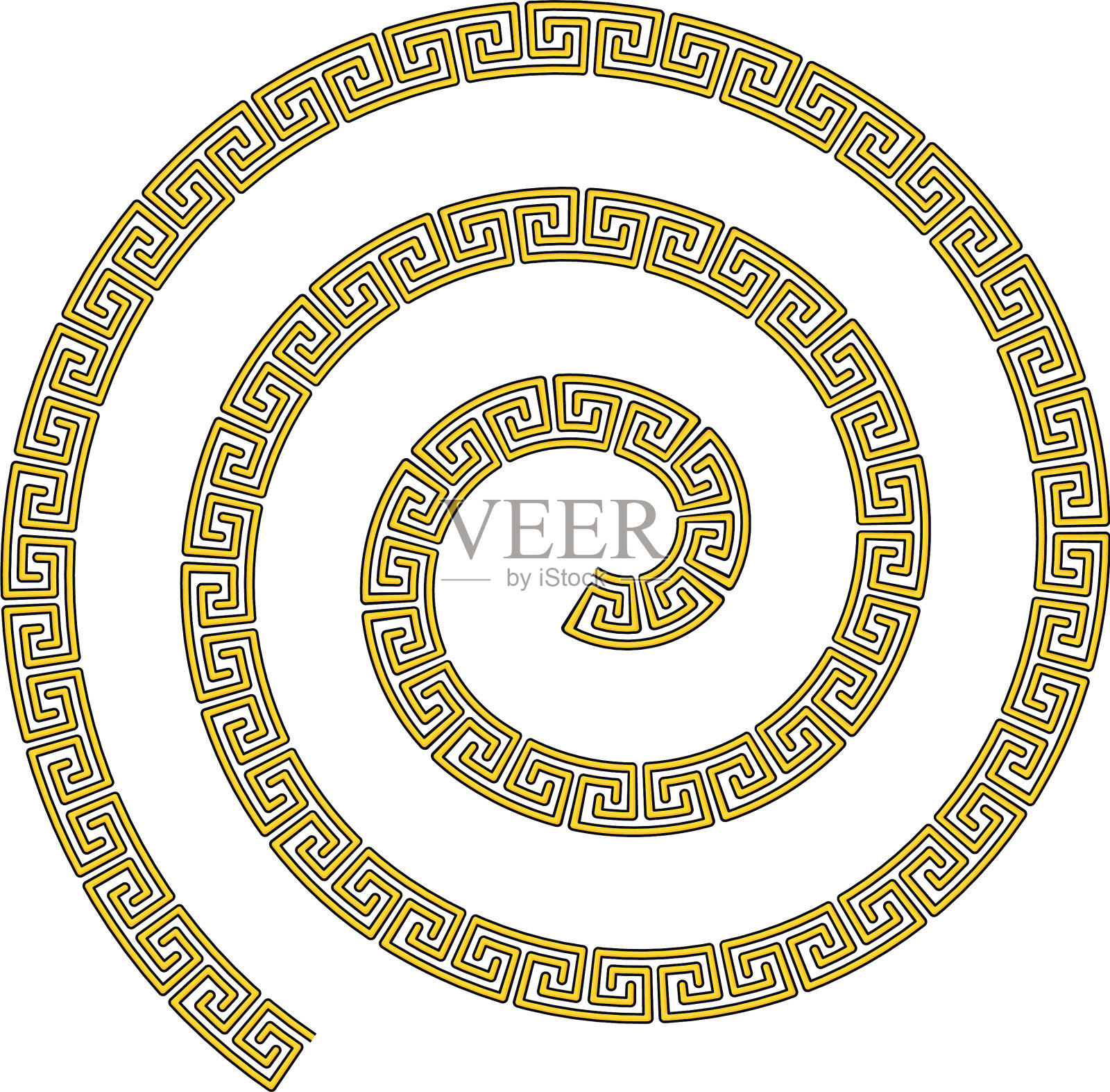 螺旋式黄金珍贵链奢华首饰插画图片素材