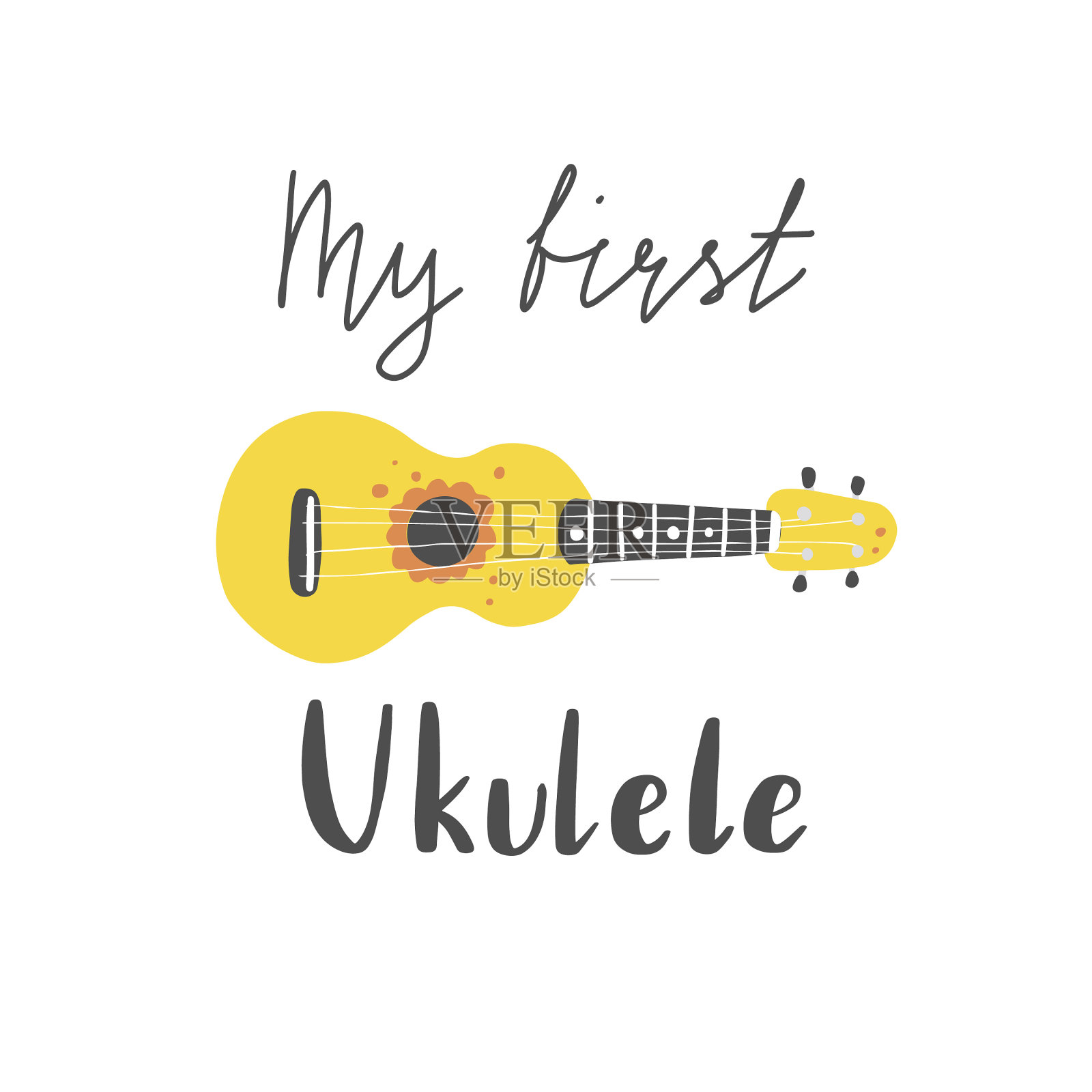 乌克丽丽流行手绘风格插画图片素材