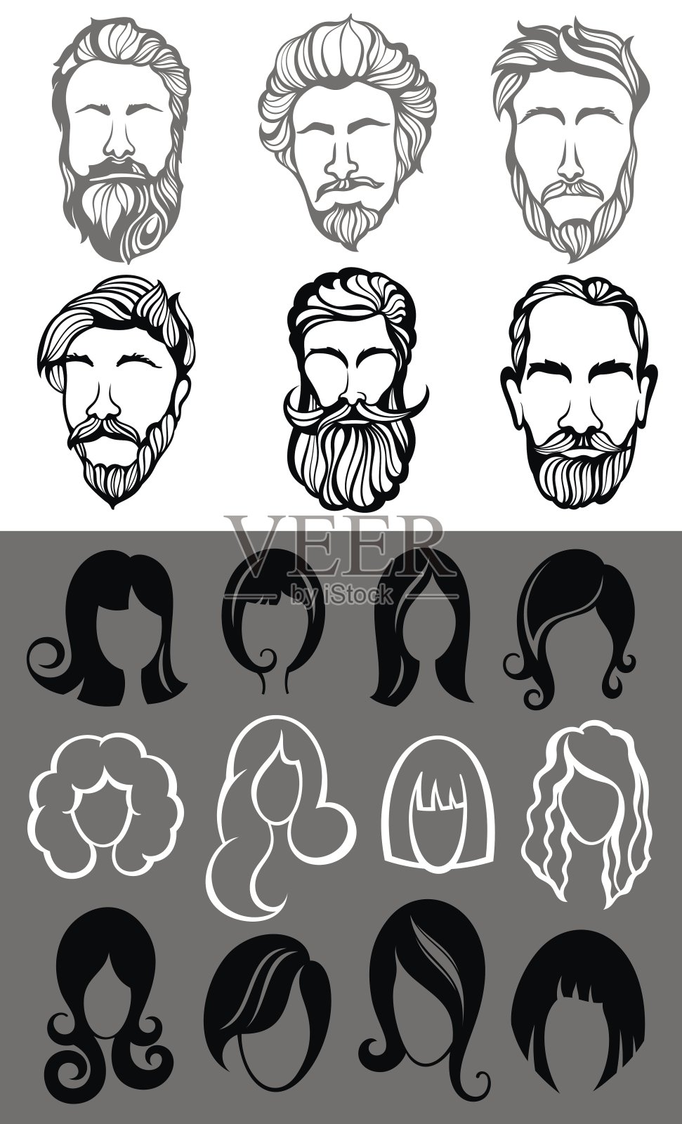 男女图标合集插画图片素材