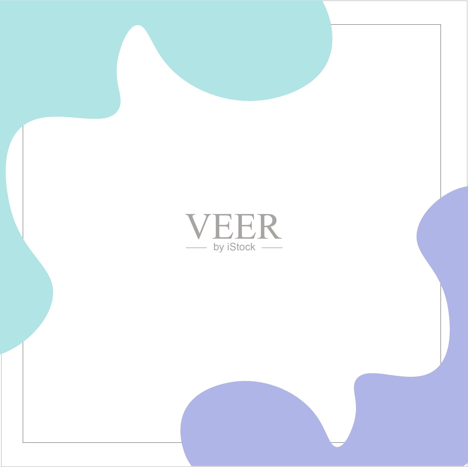 矢量彩色梯度几何框架。蓝色和紫色。海框架插画图片素材