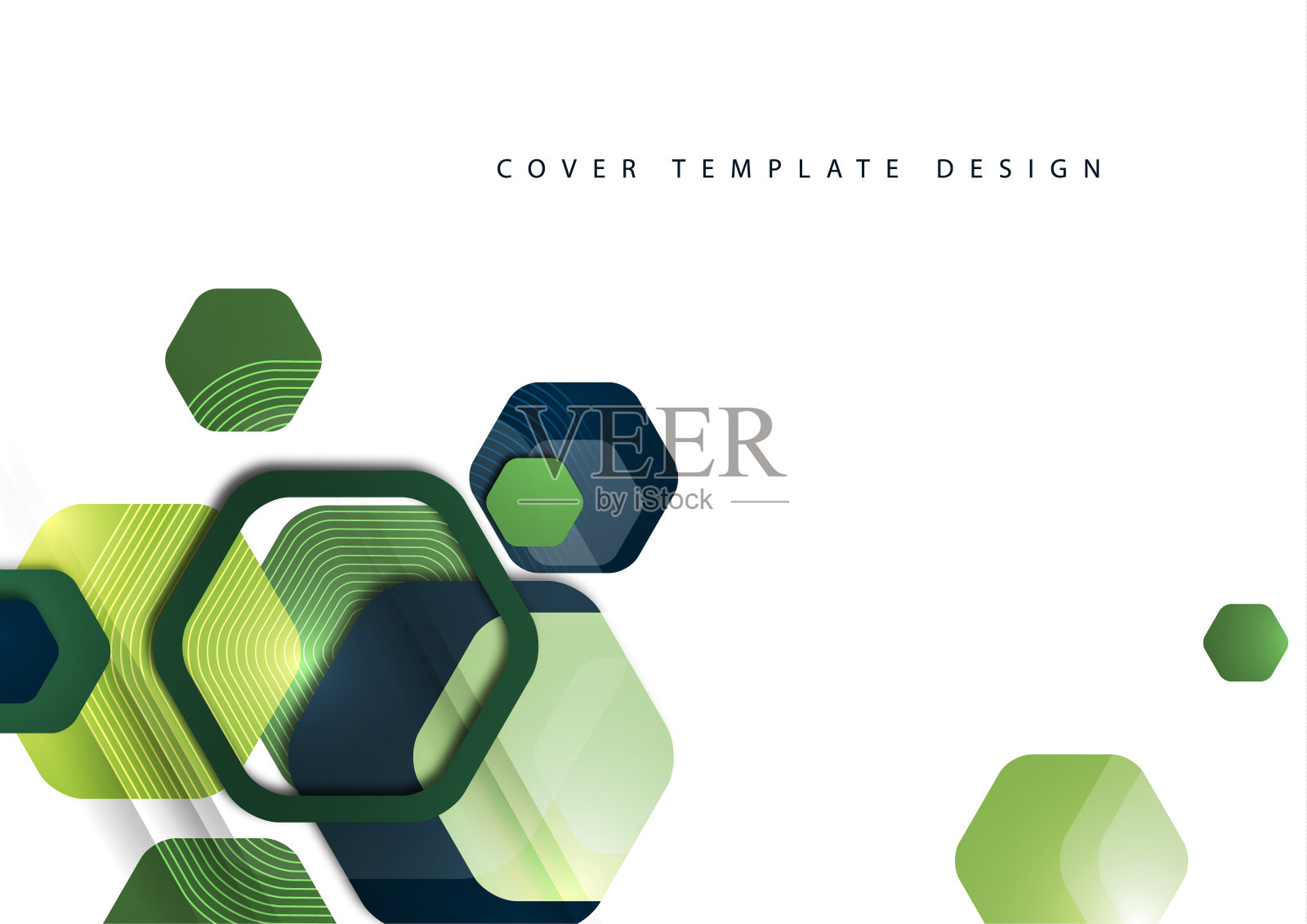 圆形彩色六边形的抽象背景。业务演示模板。现代的几何设计。向量插画图片素材