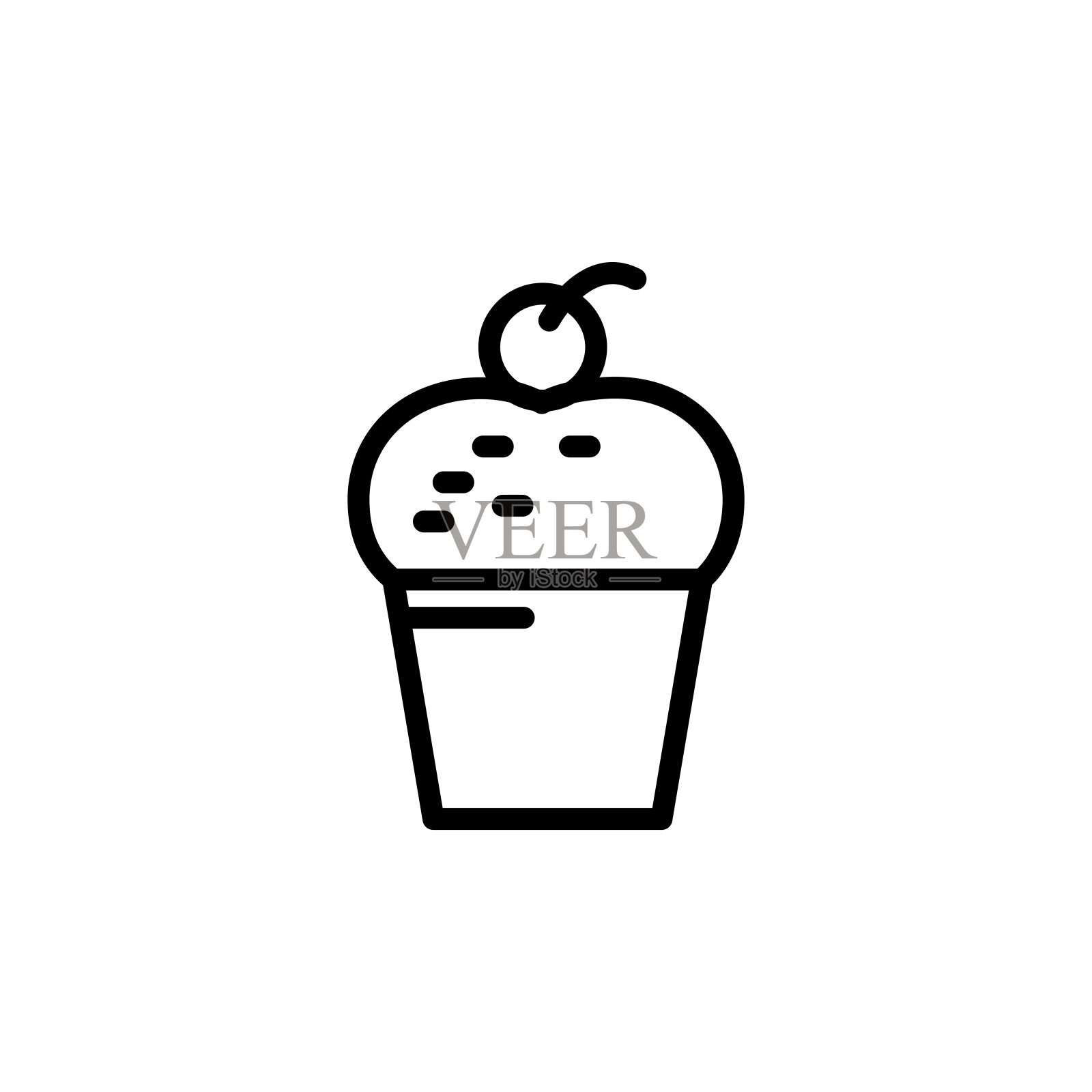 插图向量图形的纸杯蛋糕图标模板插画图片素材