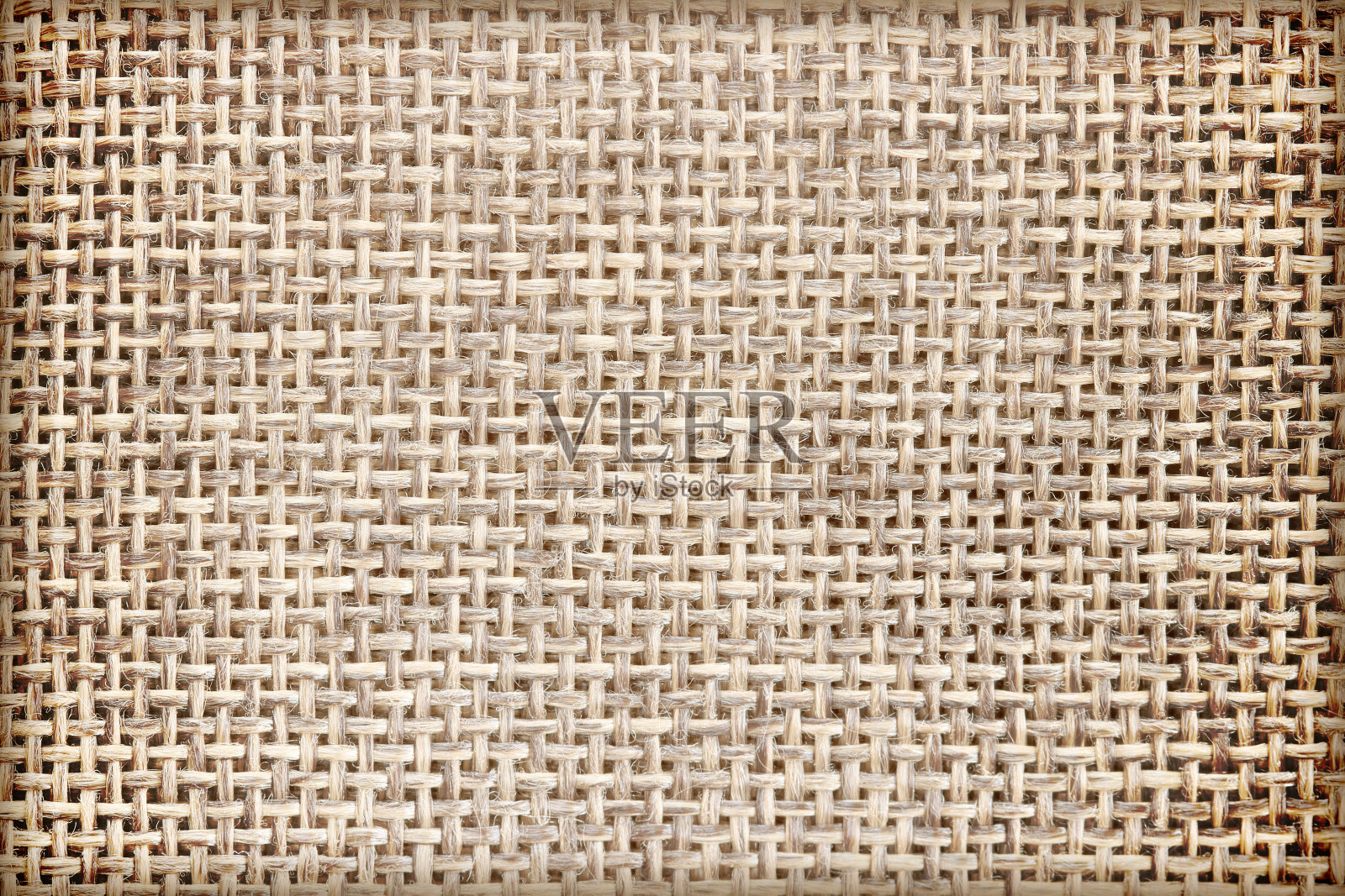 棕色麻袋布料质地或背景与空白。照片摄影图片