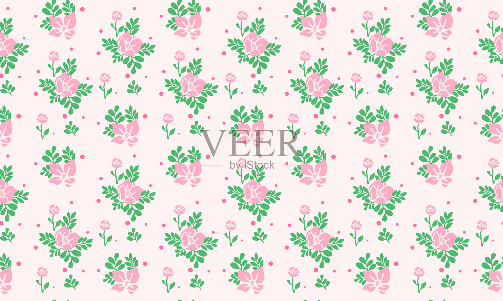 美丽的花图案背景情人节插画图片素材