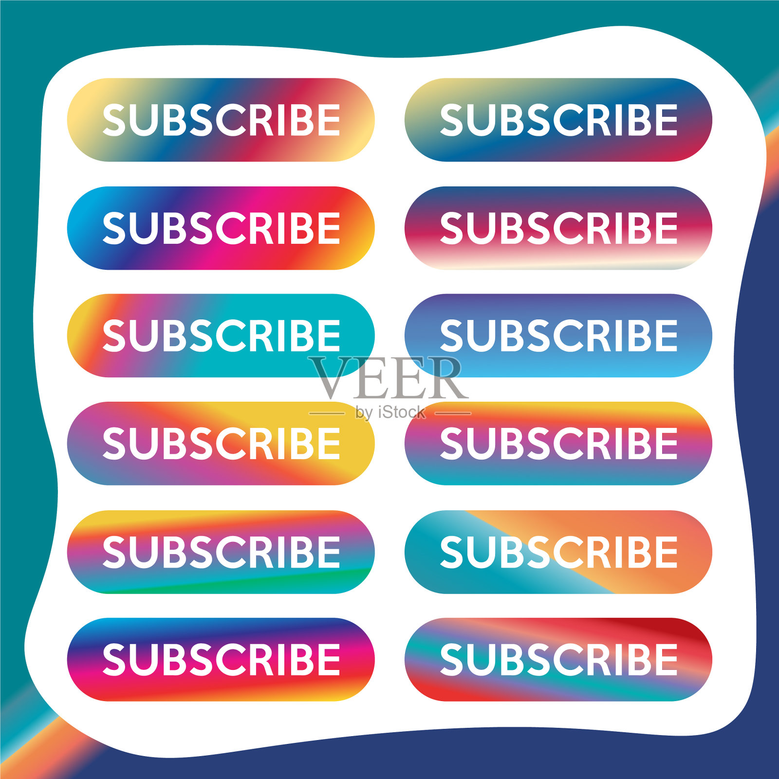 彩色渐变订阅按钮的电视插画图片素材