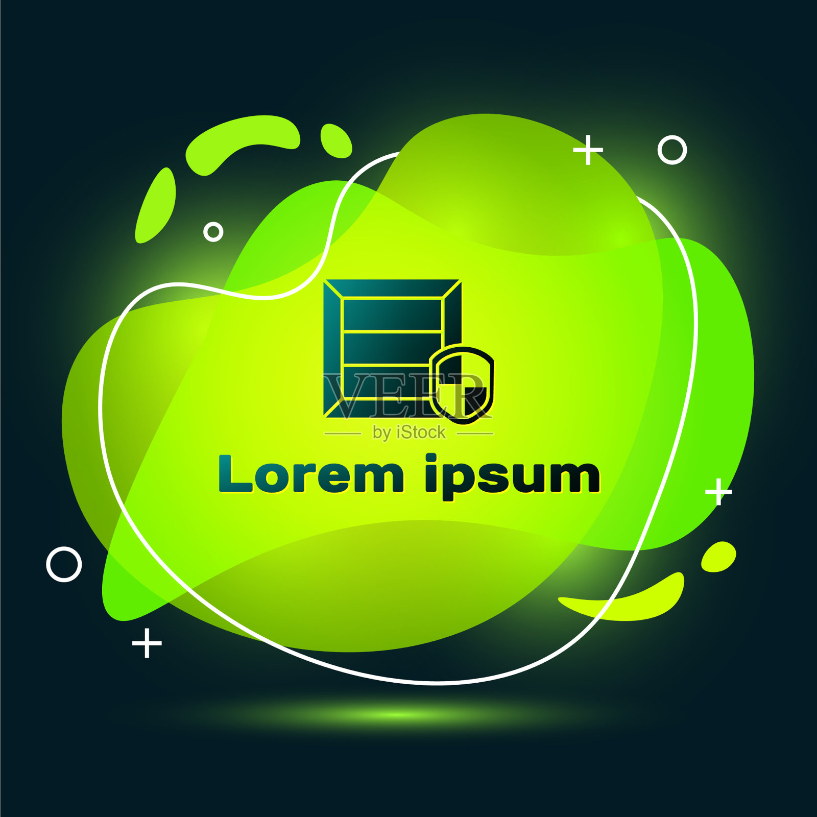 黑色交付包安全与盾牌图标插画图片素材