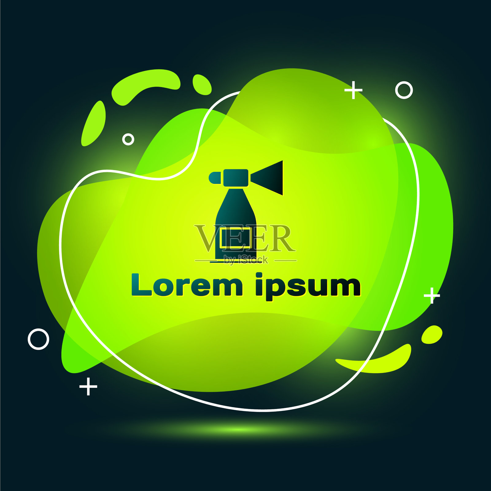 黑色空气喇叭图标孤立在黑色背景插画图片素材