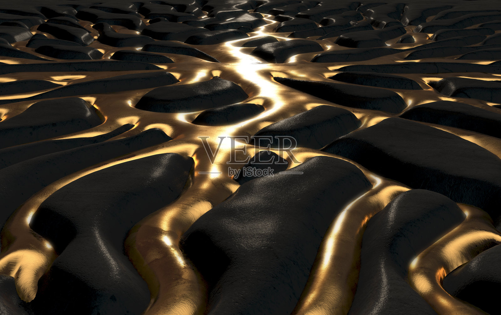 熔融的黄金和岩石照片摄影图片