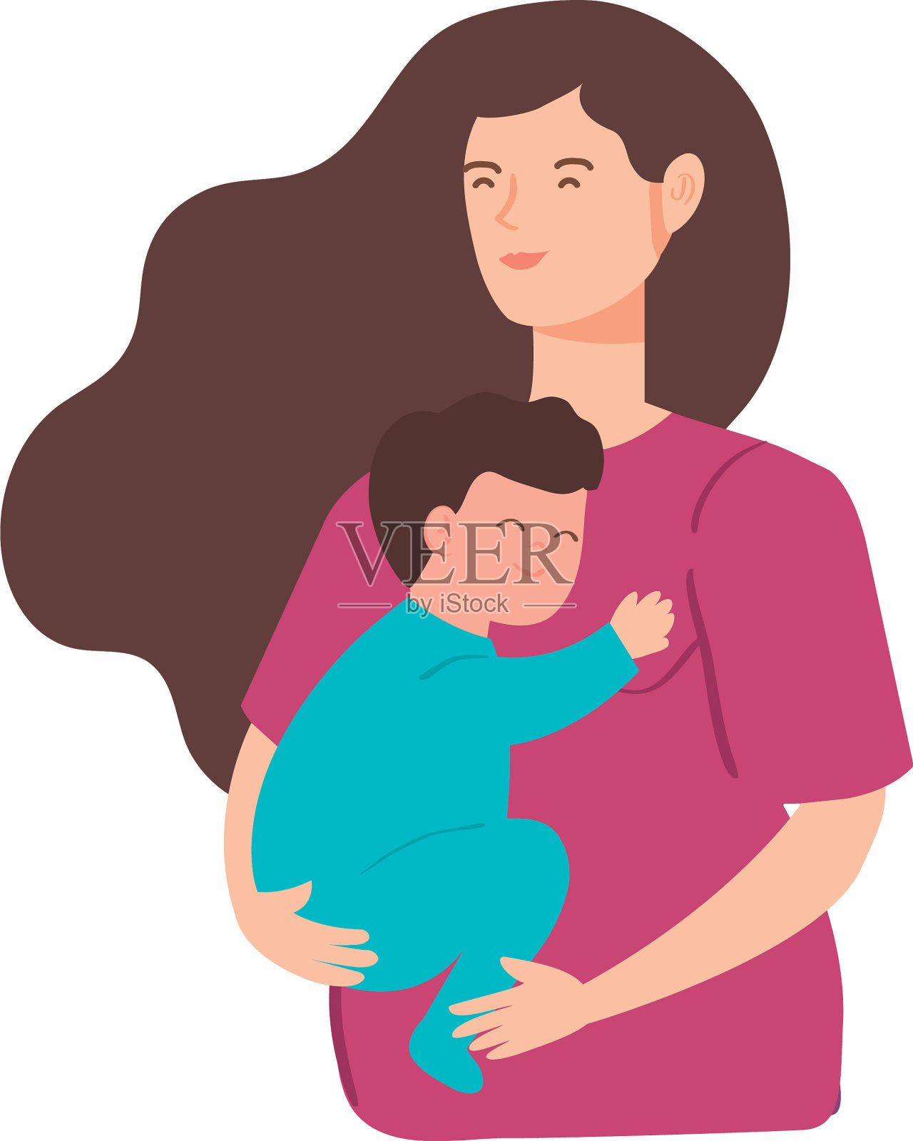 可爱的女人怀着孩子设计元素图片