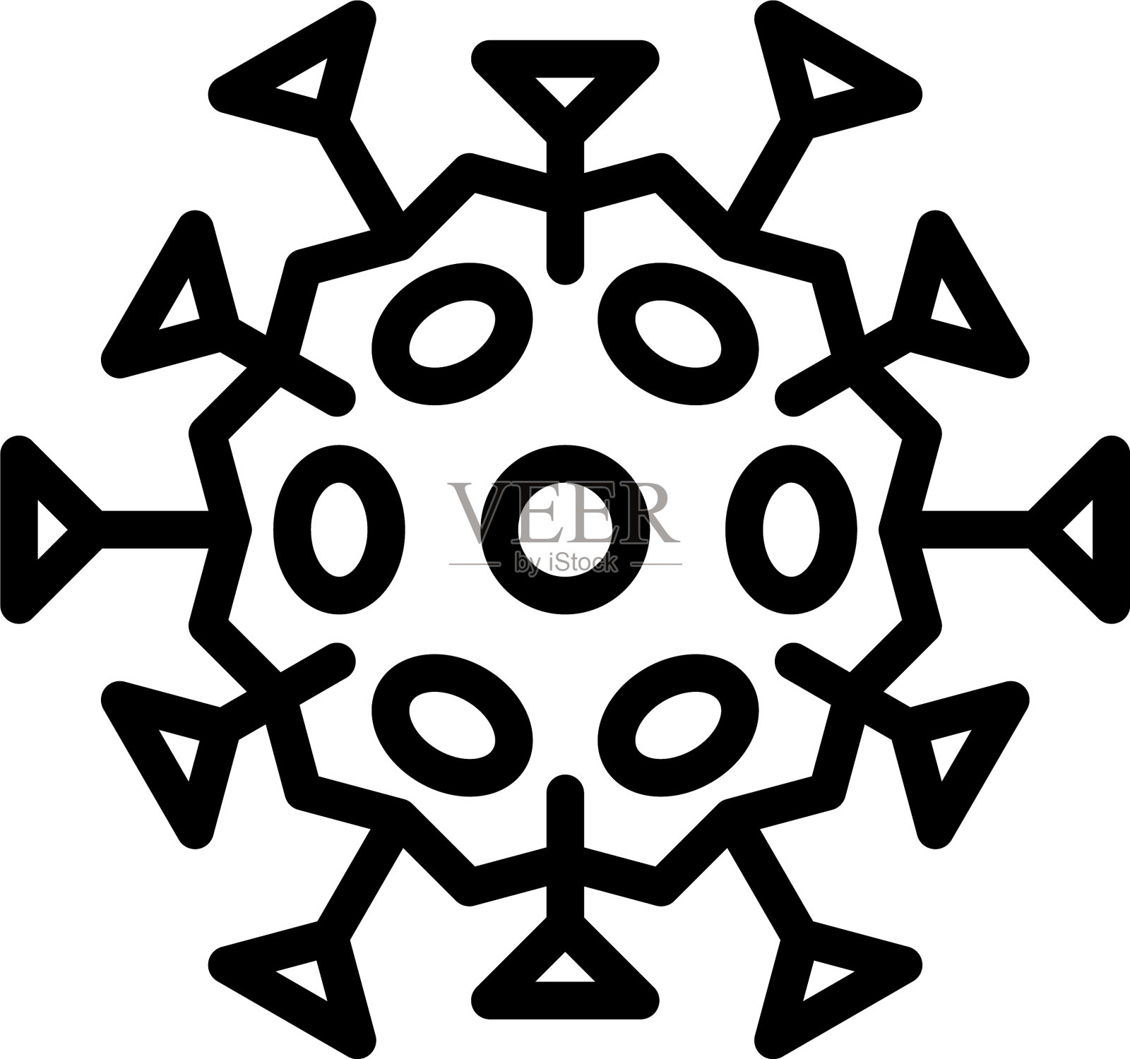 病毒或细菌线条样式图标设计元素图片