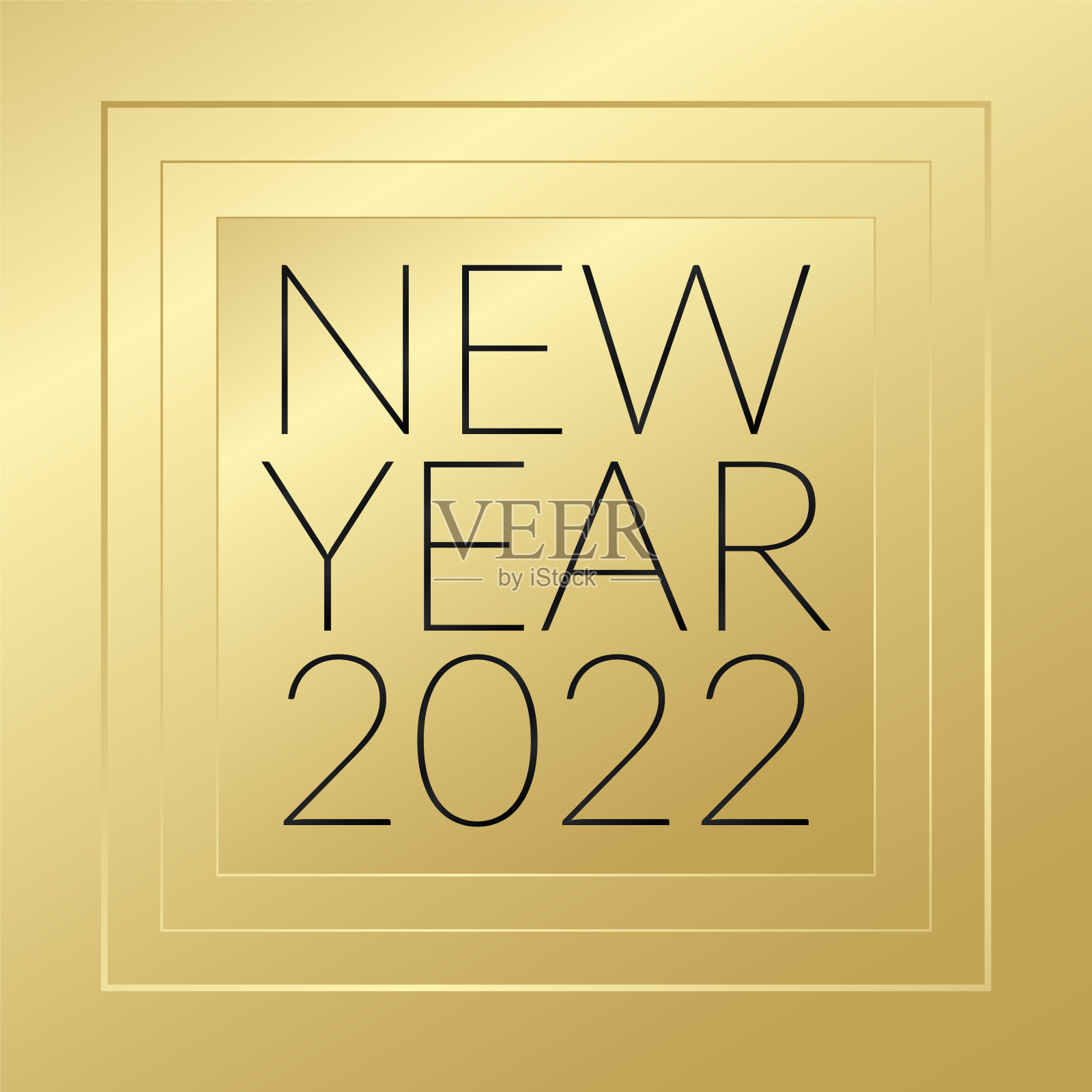 2022年新年矢量。金色和黑色的贺卡。发光的金色横幅庆祝，祝贺，网页设计，装饰，节日插画图片素材