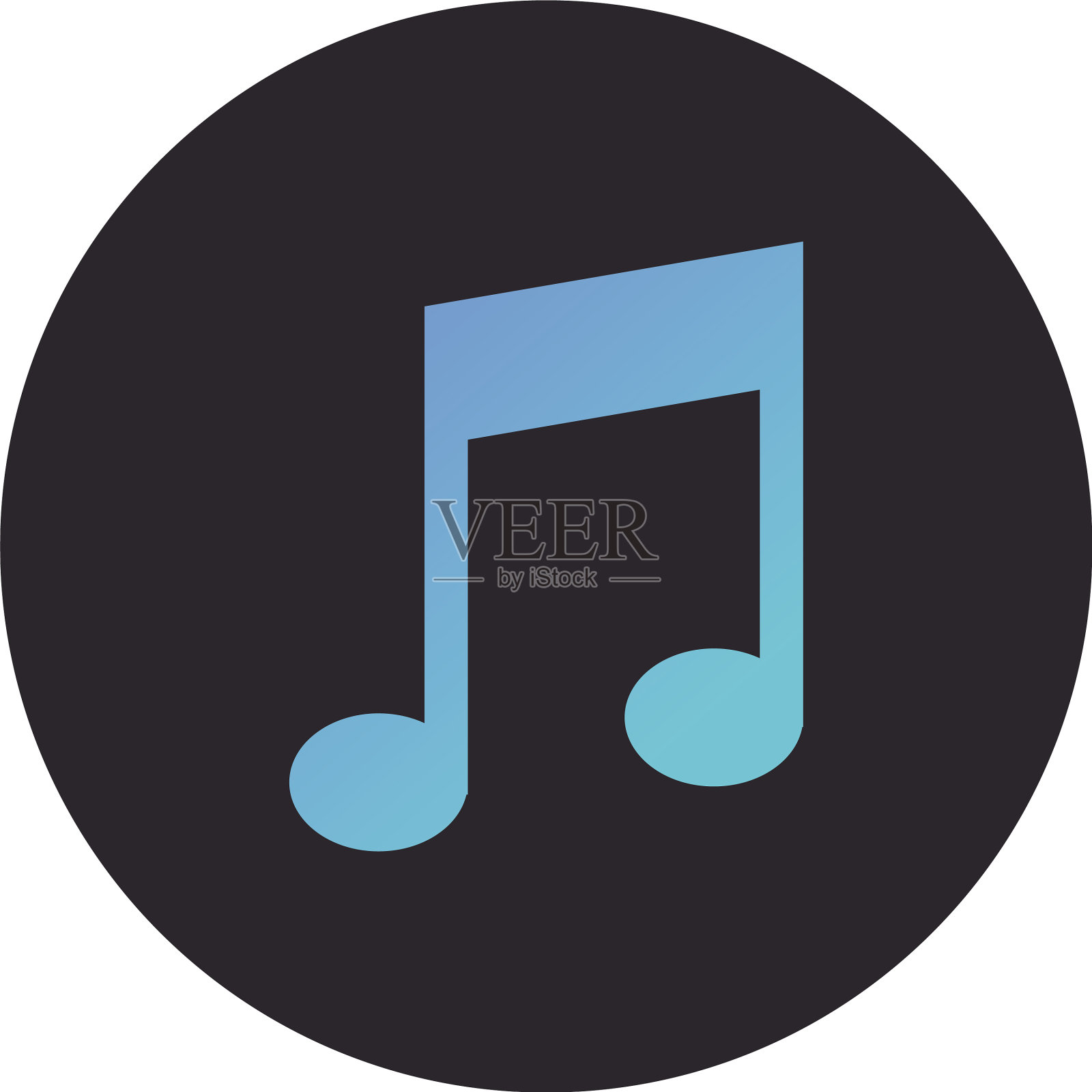 音乐音符声音方块风格图标插画图片素材