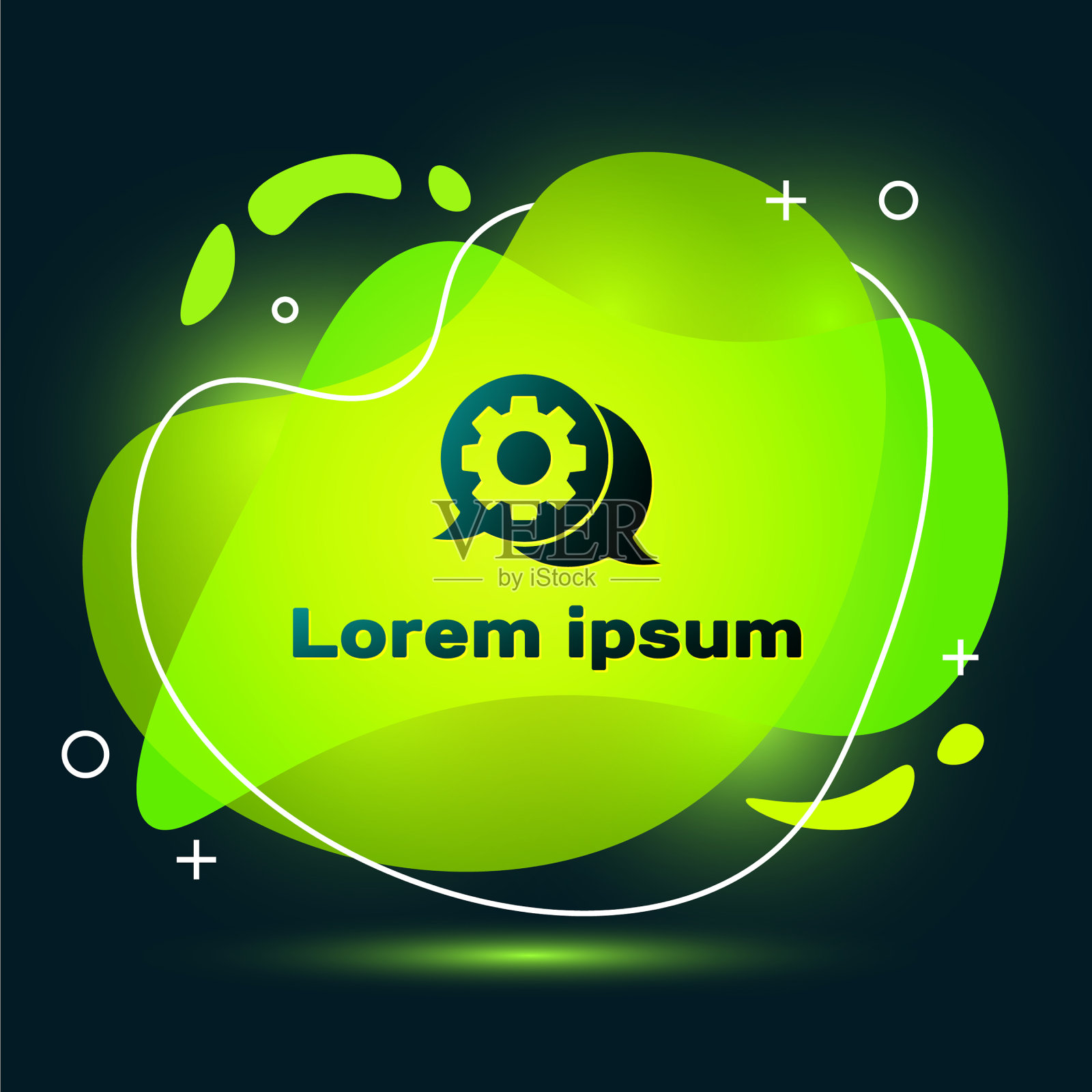 黑色语音气泡聊天图标孤立在黑色插画图片素材