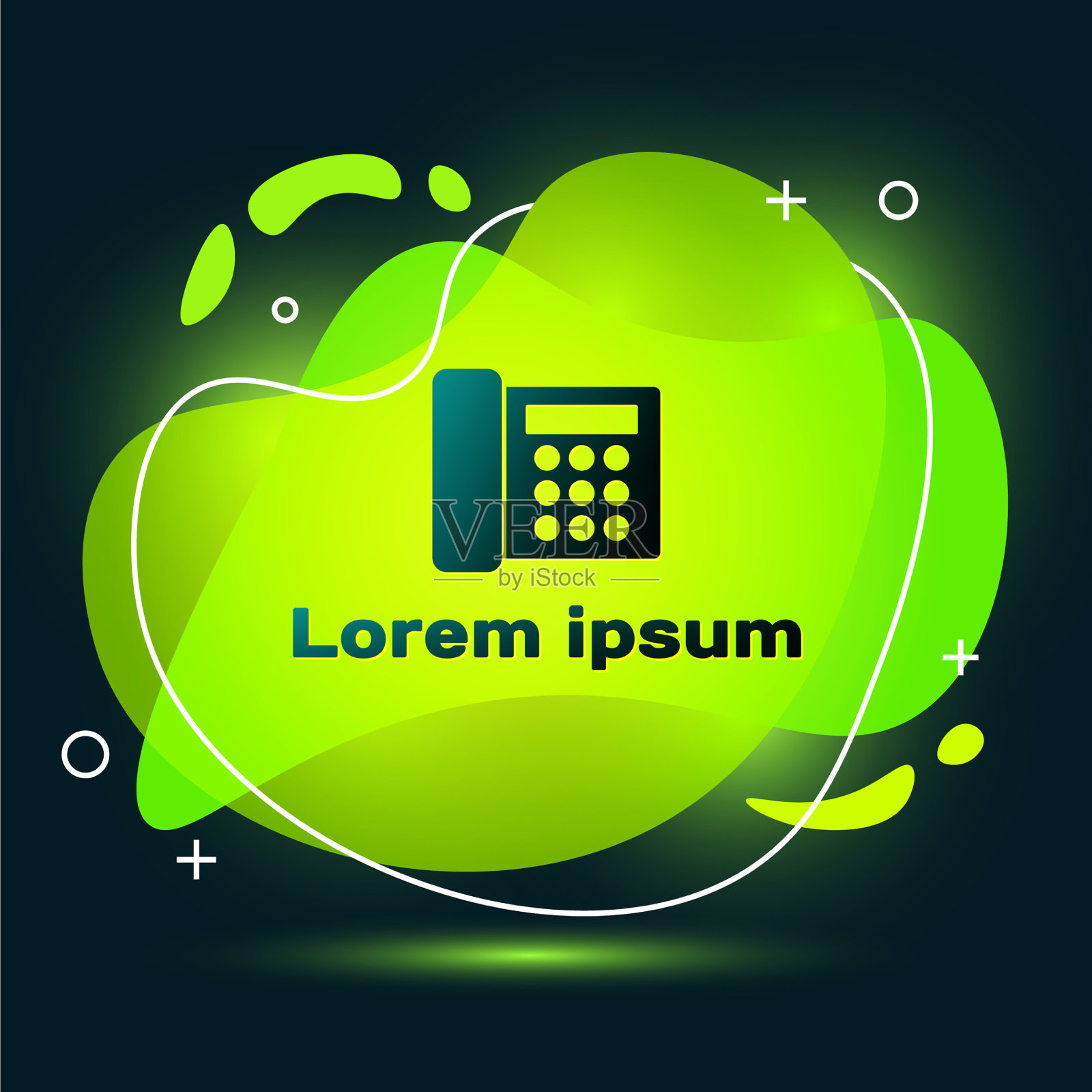 黑色电话图标孤立在黑色背景上插画图片素材