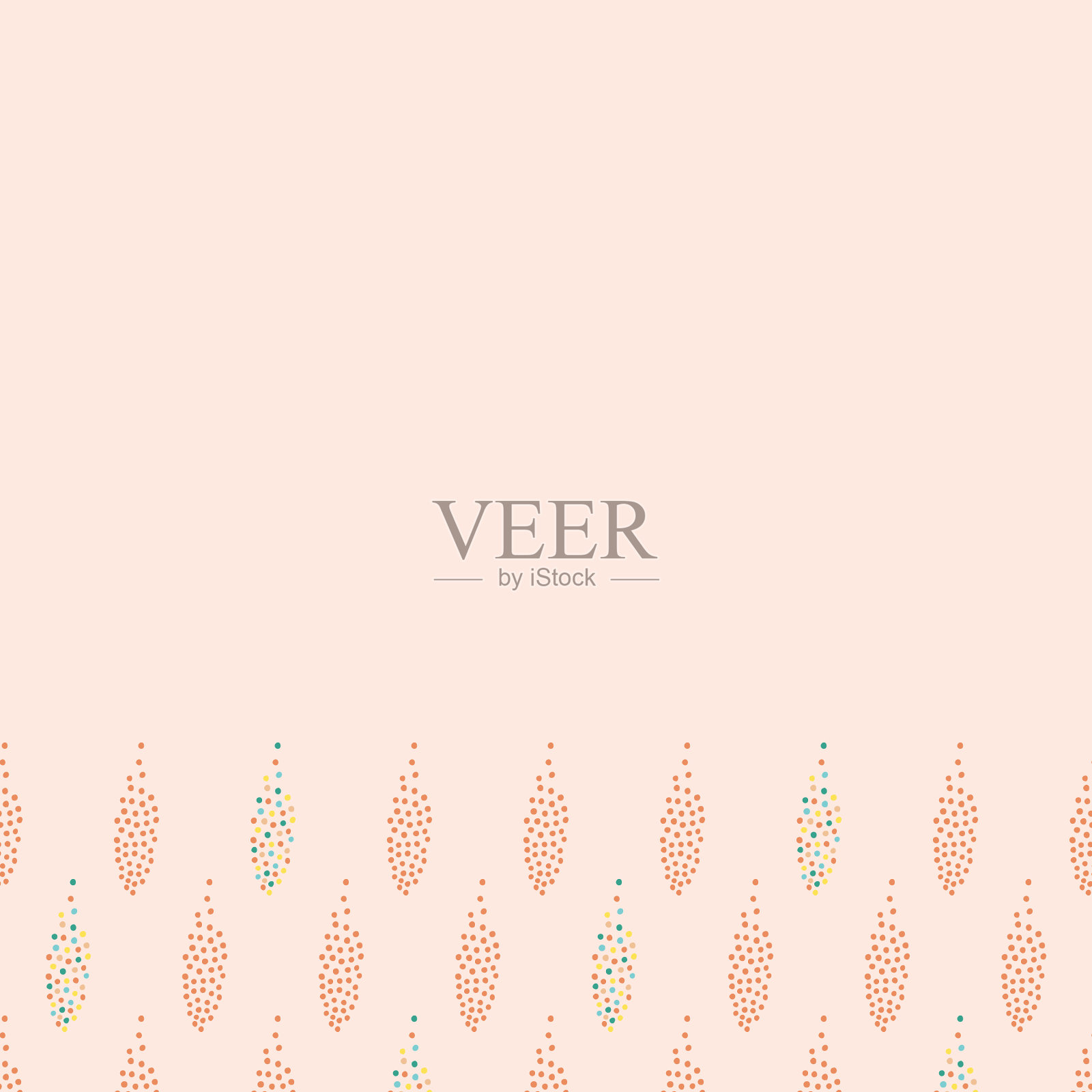 彩色圆点重复粉红和无缝边框插画图片素材