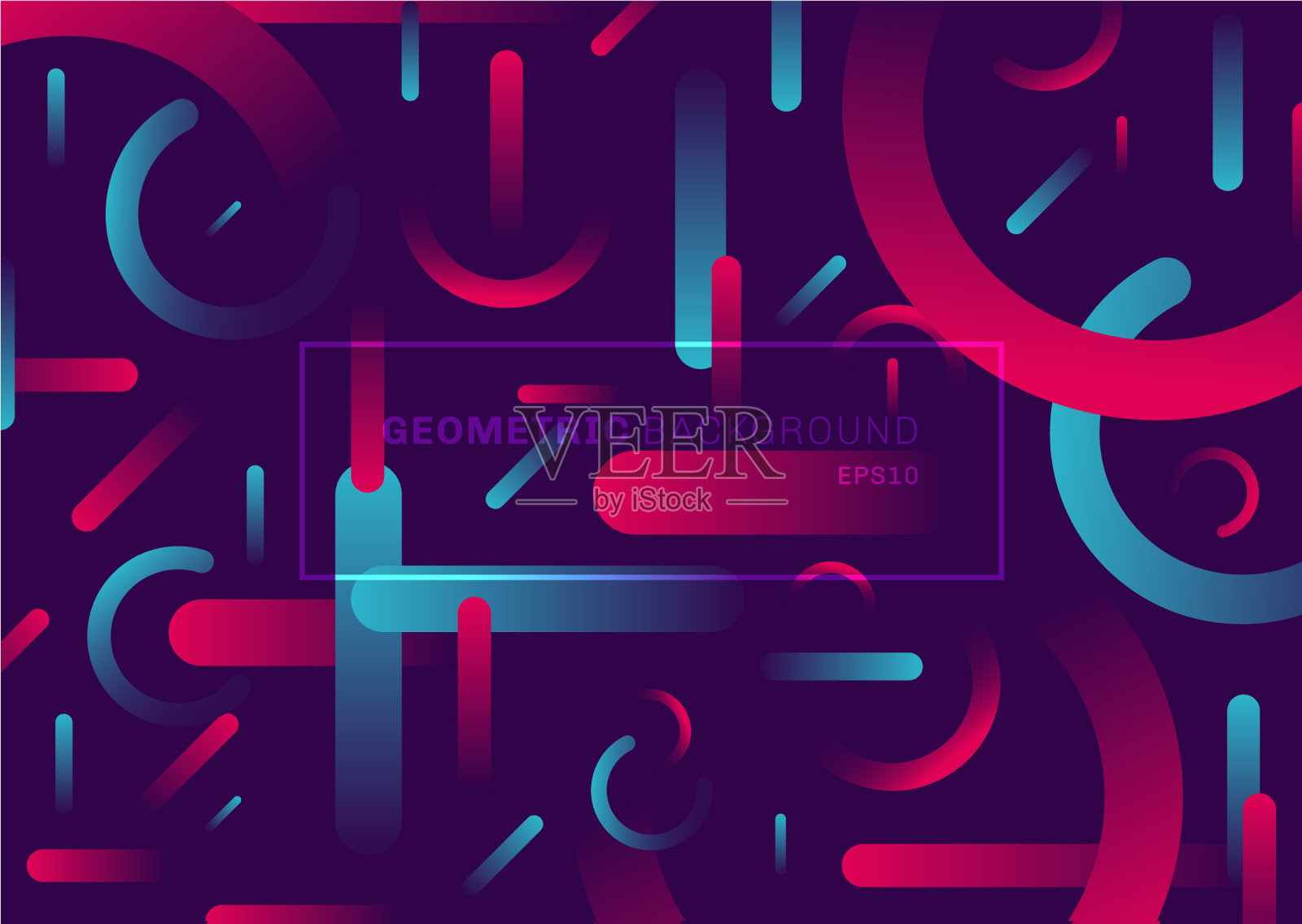 抽象时尚简单形状几何圆润插画图片素材