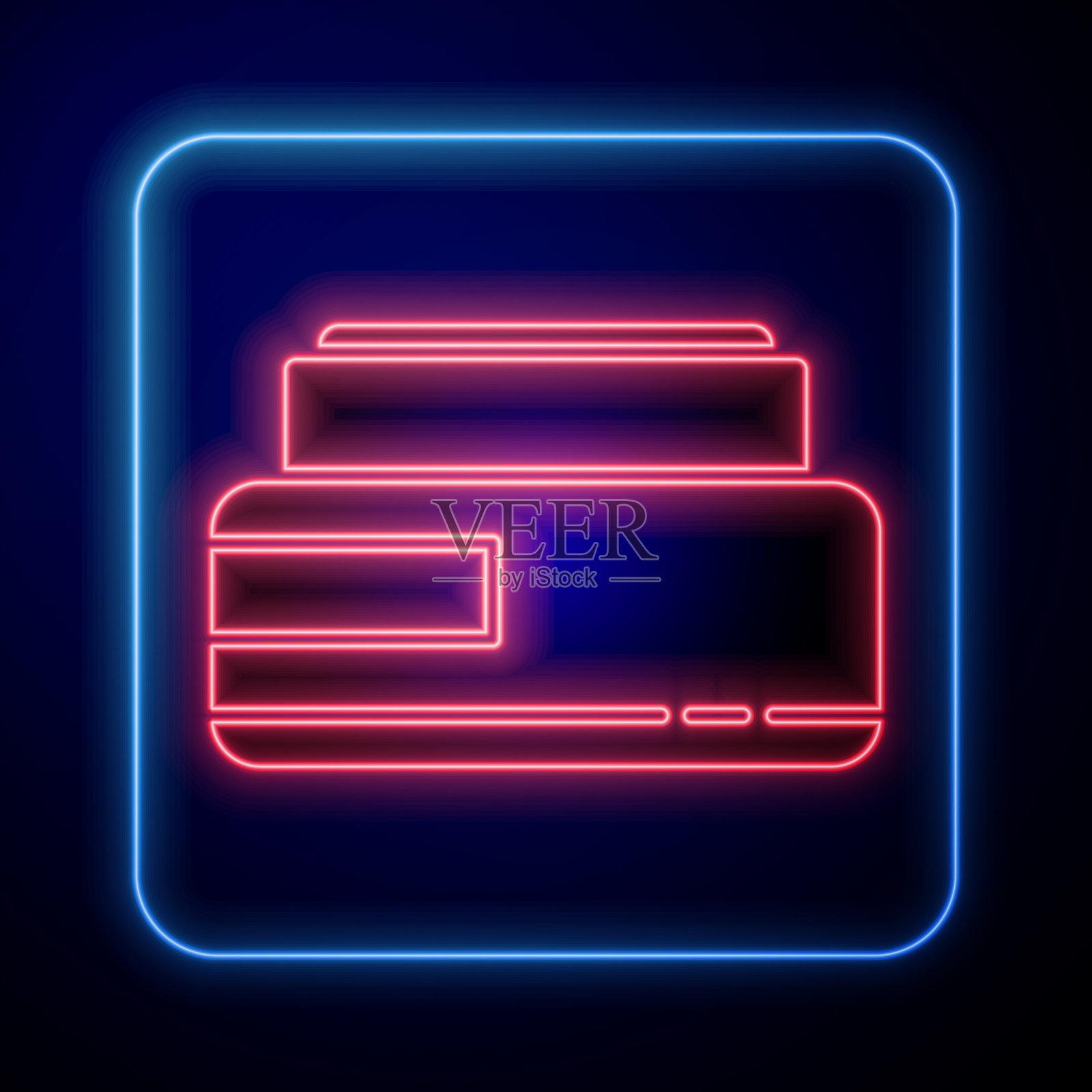 发光的霓虹霜或乳液化妆品管图标插画图片素材