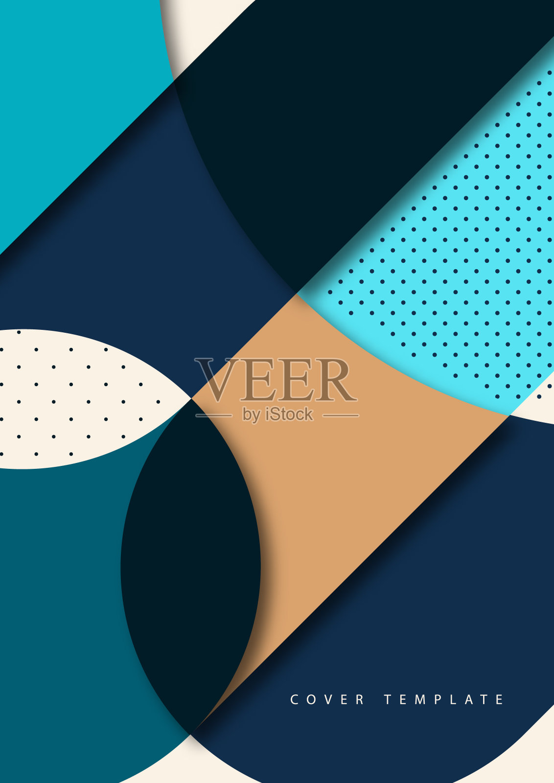 抽象的背景与彩色剪纸形状。公司设计。模板的海报，横幅，名片，明信片。向量插画图片素材