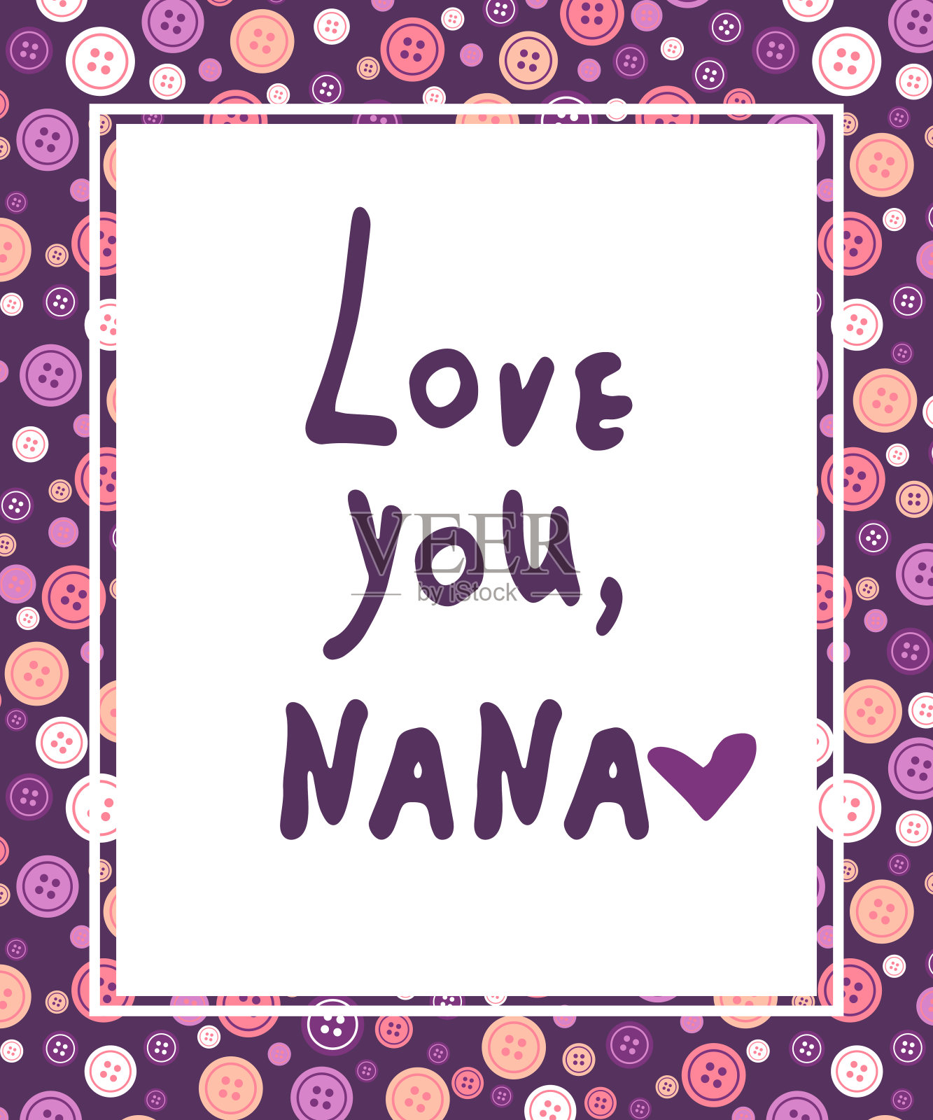 爱你奶奶的贺卡插画图片素材