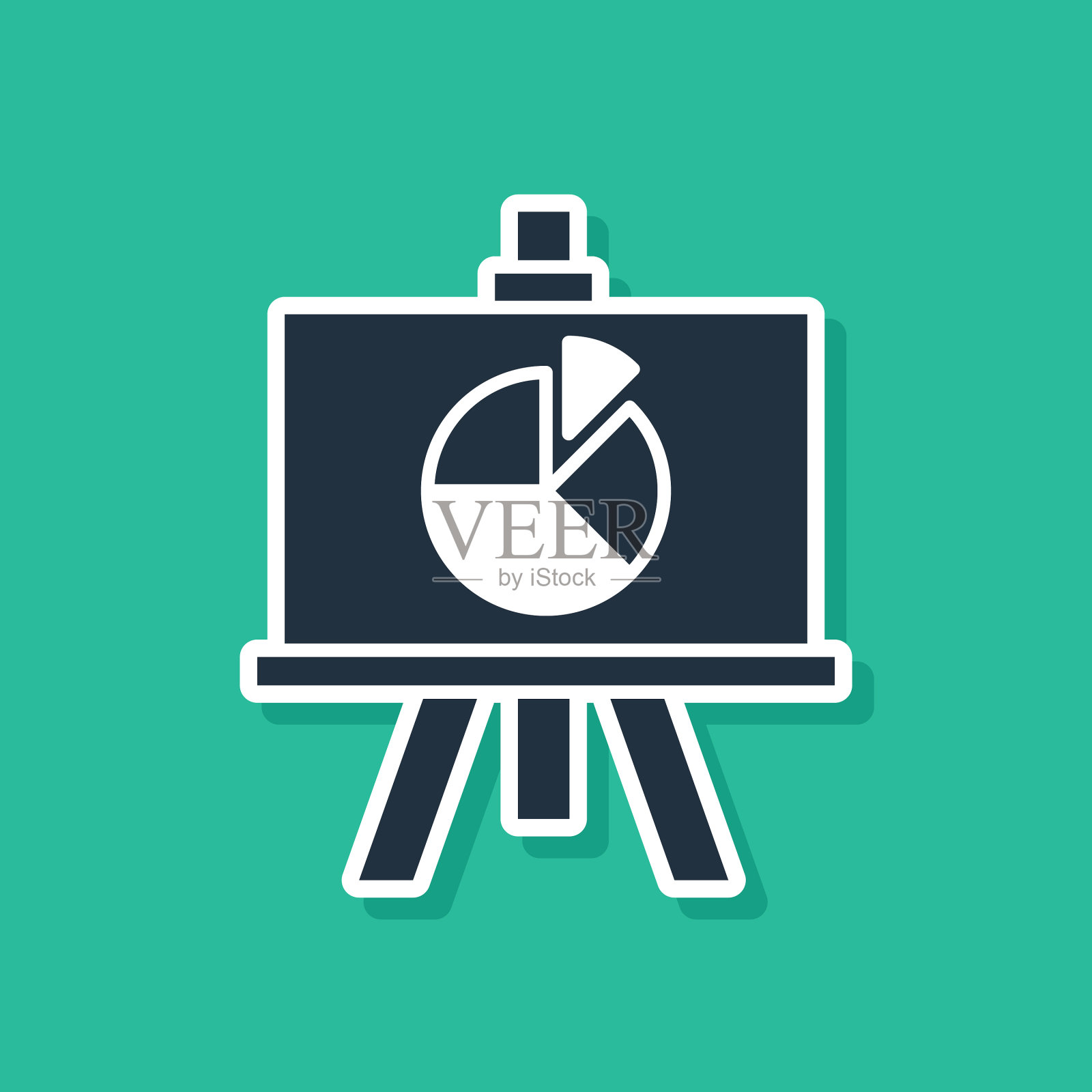 带图表的蓝色展示板插画图片素材